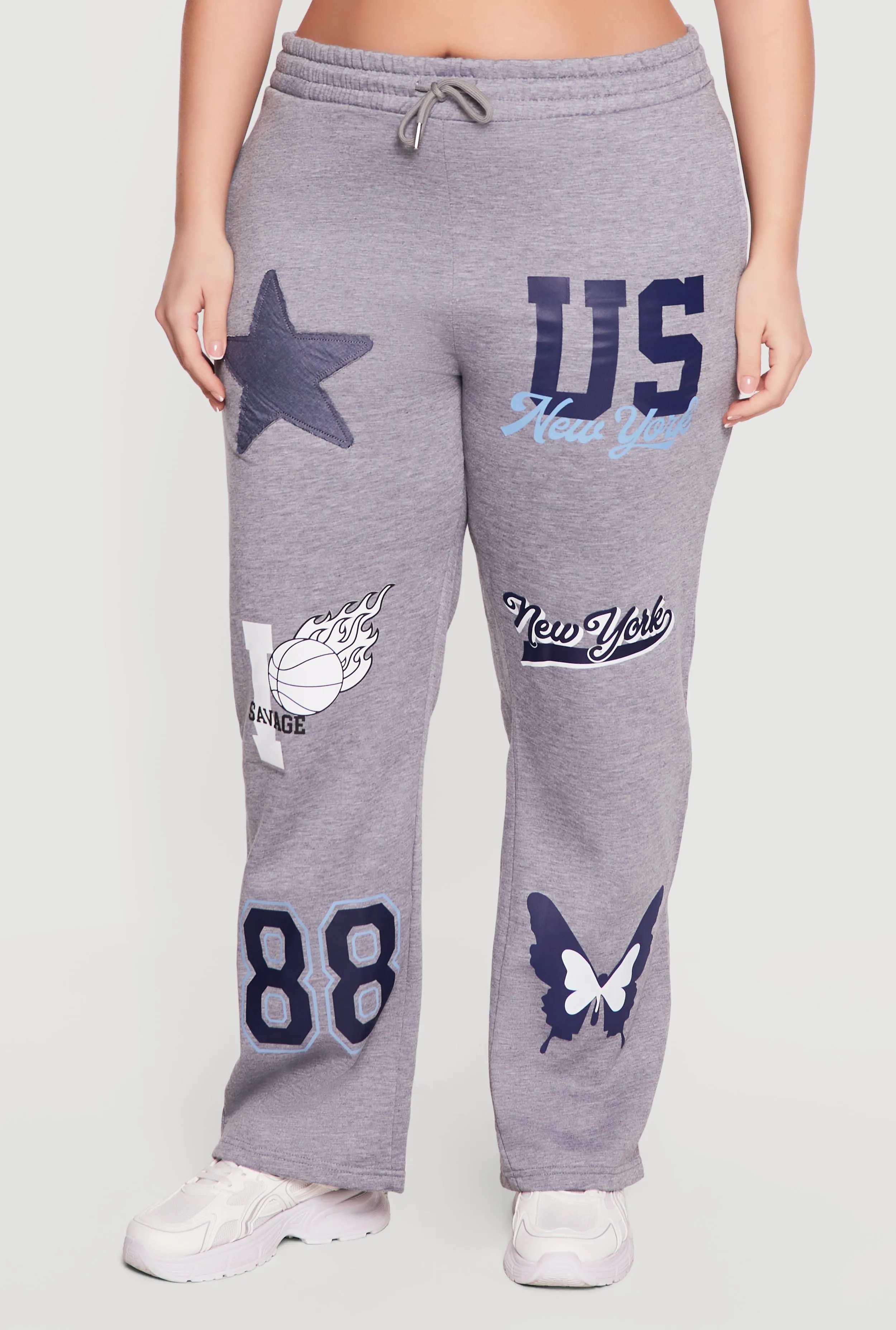 High Waisted New York Graphic Drawstring Waist Sweatpants sold by Rainbow product image thumbnail 3