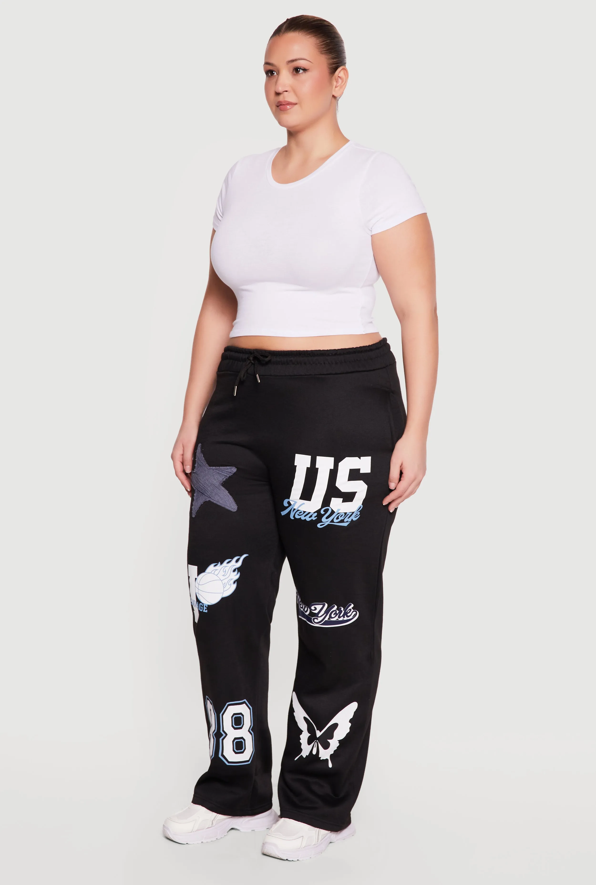 High Waisted New York Graphic Drawstring Waist Sweatpants sold by Rainbow product image thumbnail 2