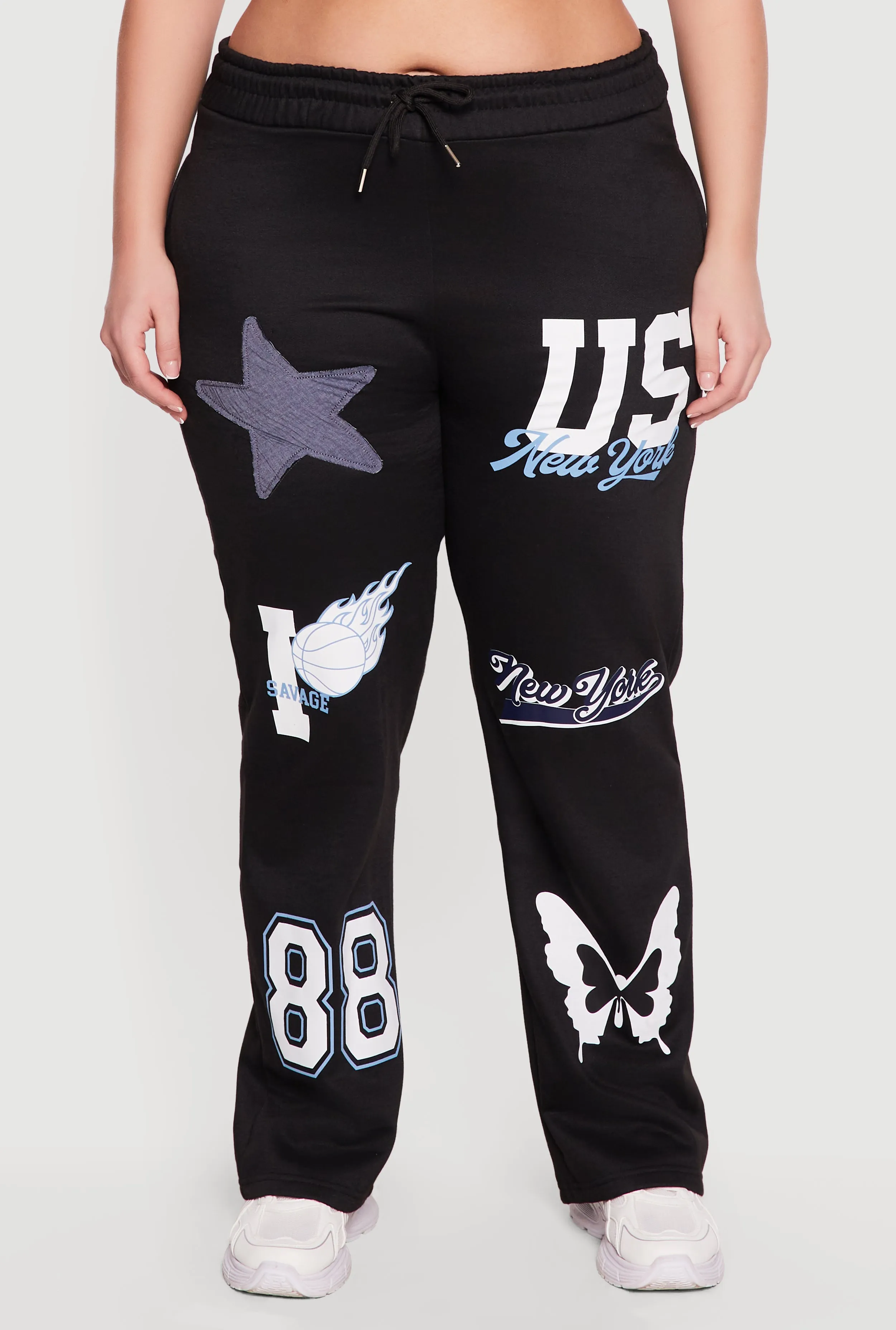 High Waisted New York Graphic Drawstring Waist Sweatpants sold by Rainbow product image thumbnail 3