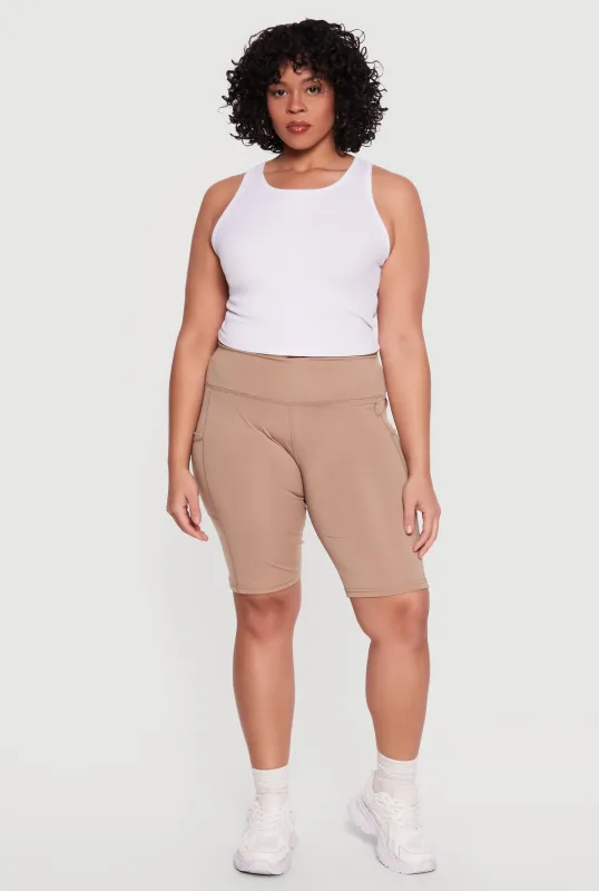 Plus Size Side Pocket Bike Shorts made by Rainbow