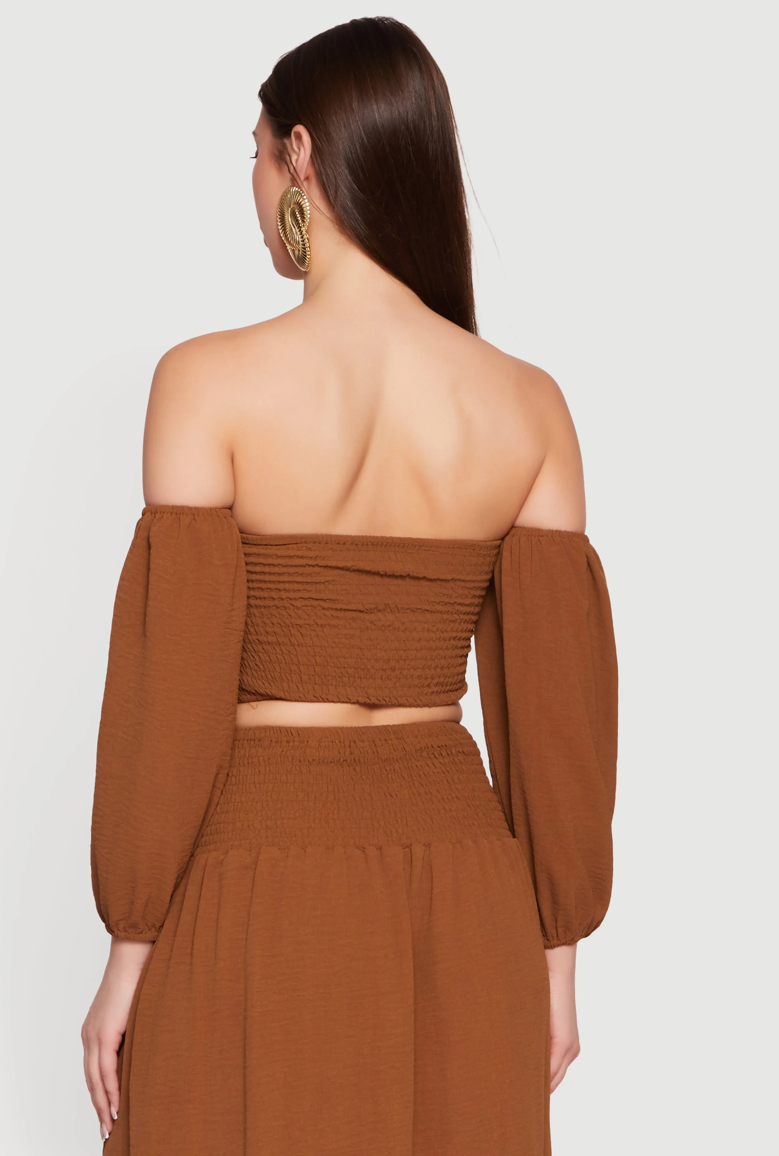 Balloon Sleeve Off The Shoulder Crop Top sold by Rainbow product image thumbnail 5