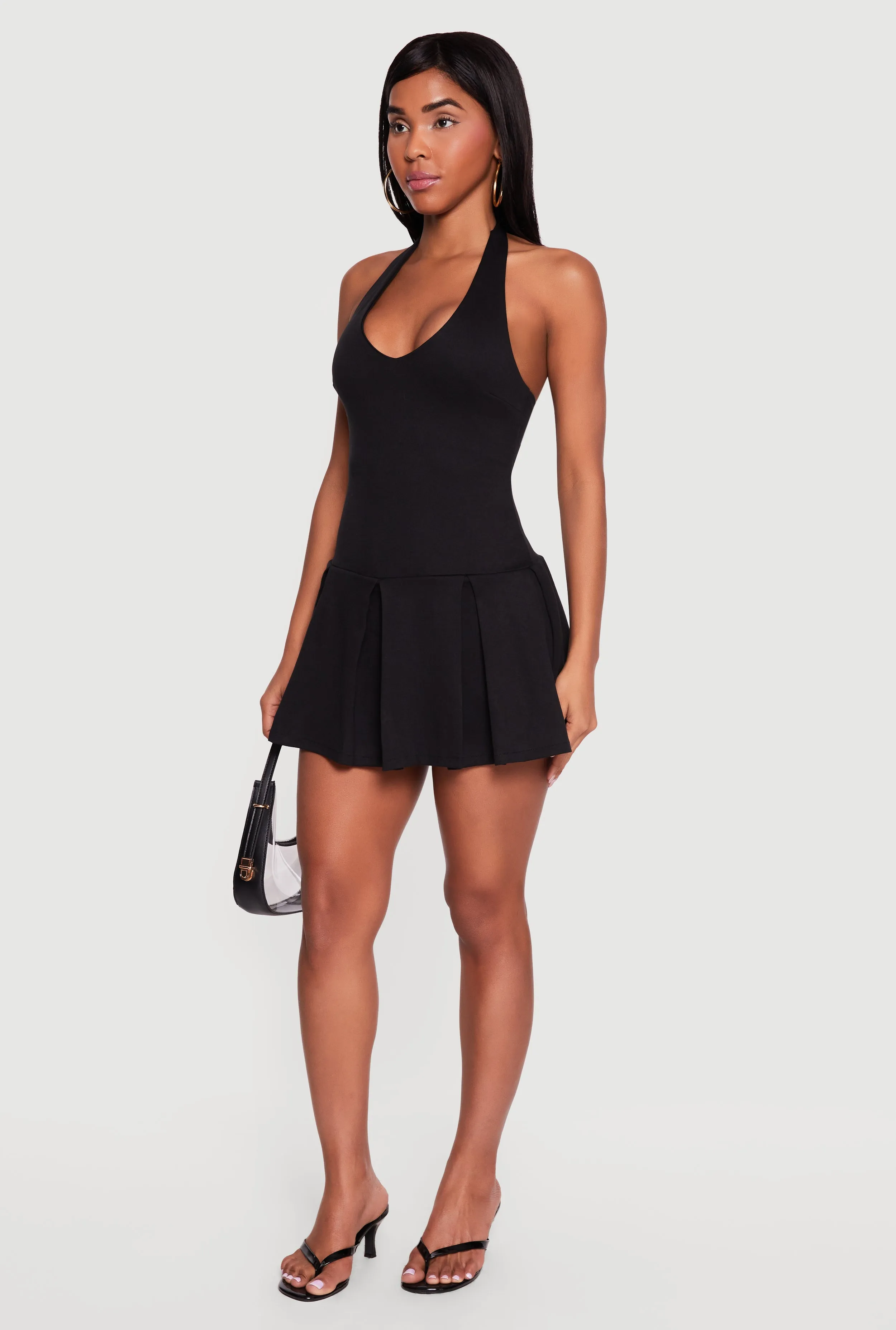 Ponte Halter Mini Skater Dress sold by Rainbow product image thumbnail 2