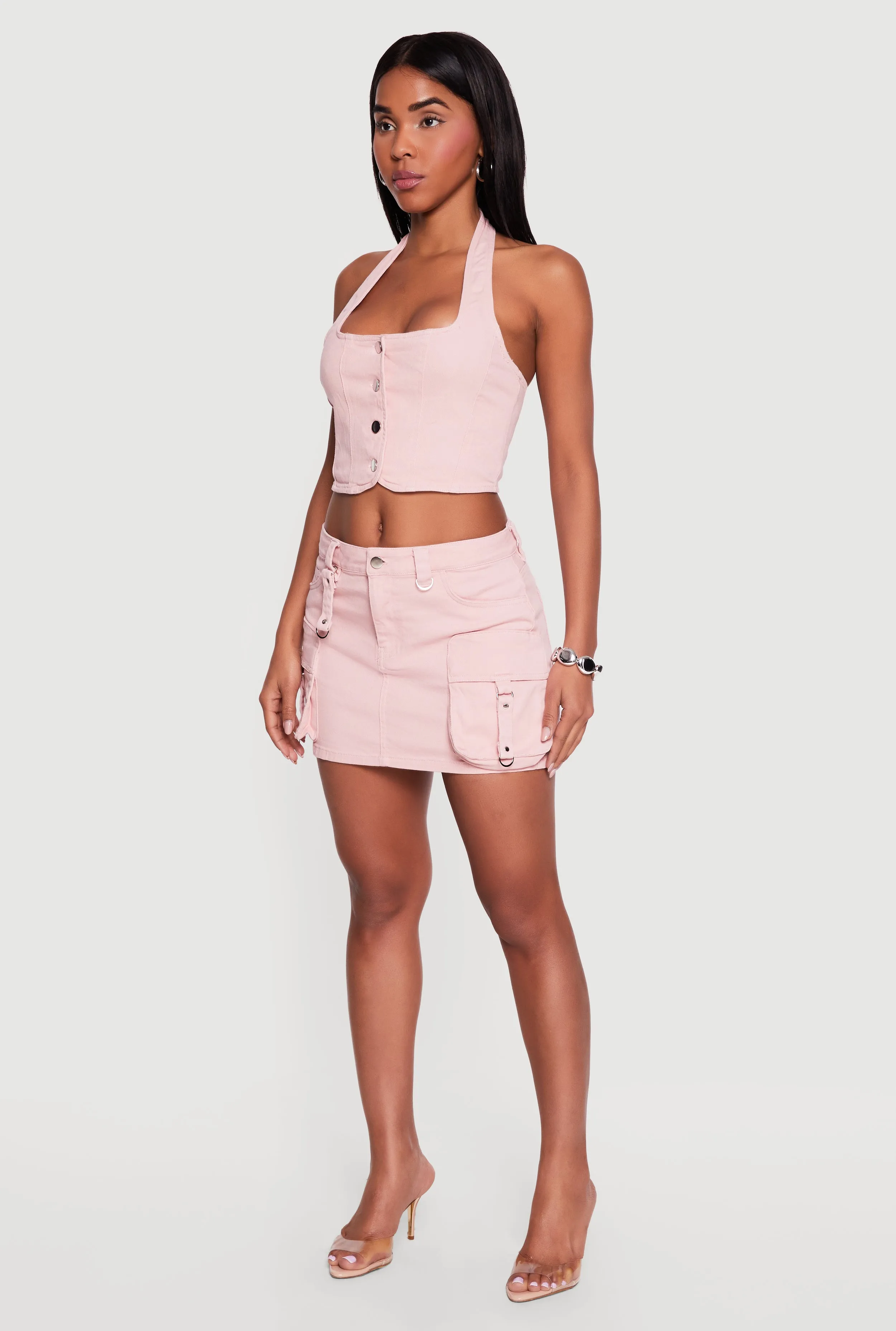 Denim Cargo Mini Skirt sold by Rainbow product image thumbnail 2