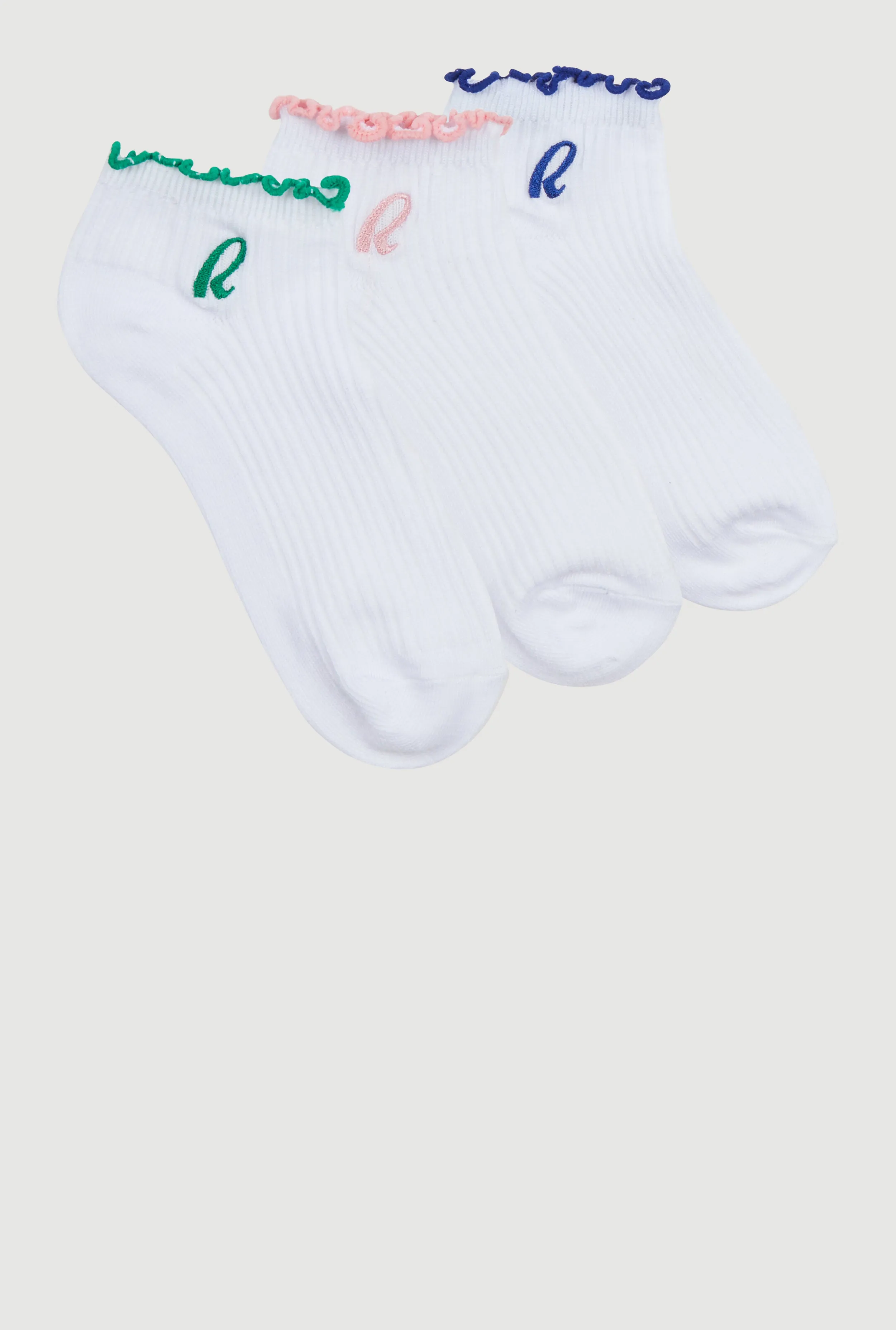 R Collection Lettuce Edge Quarter Socks 3 Pack sold by Rainbow