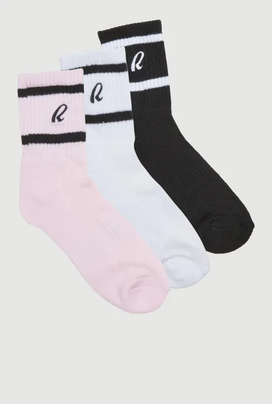 R Collection Cushion Mid-Crew Socks 3 Pack made by Rainbow