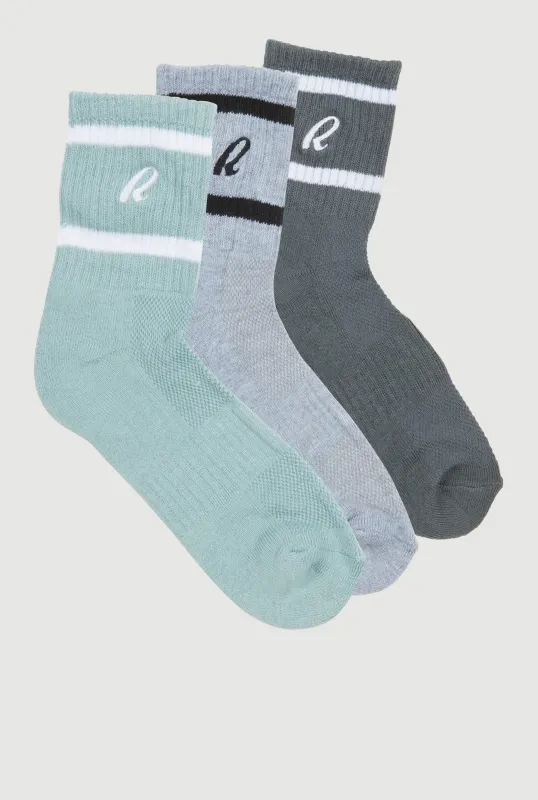 R Collection Cushion Mid-Crew Socks 3 Pack made by Rainbow