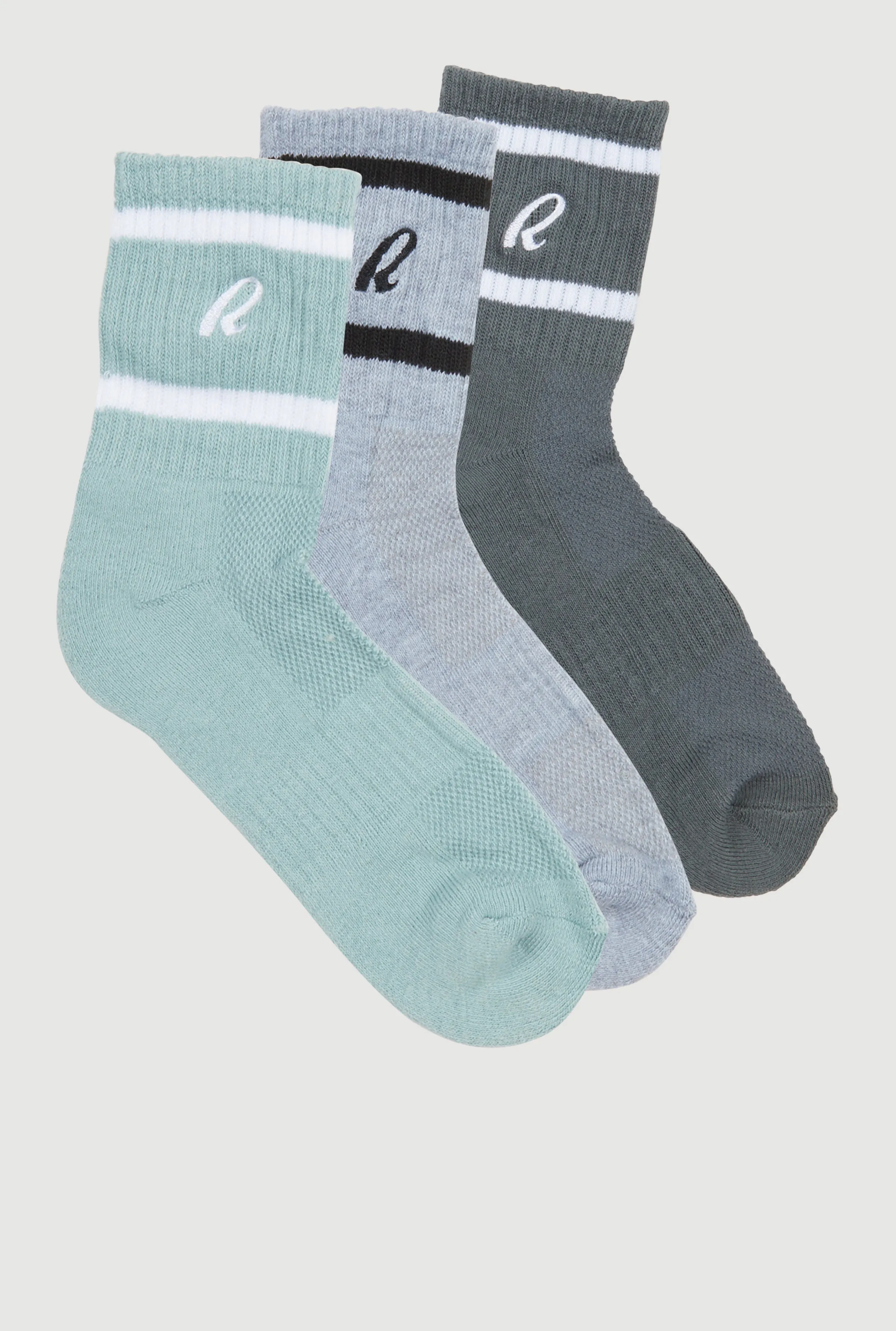 R Collection Cushion Mid-Crew Socks 3 Pack sold by Rainbow