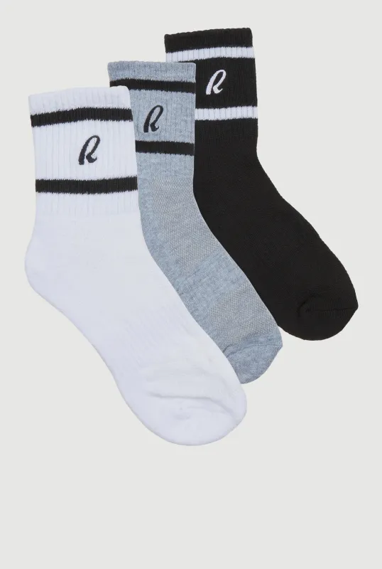 R Collection Cushion Mid-Crew Socks 3 Pack made by Rainbow