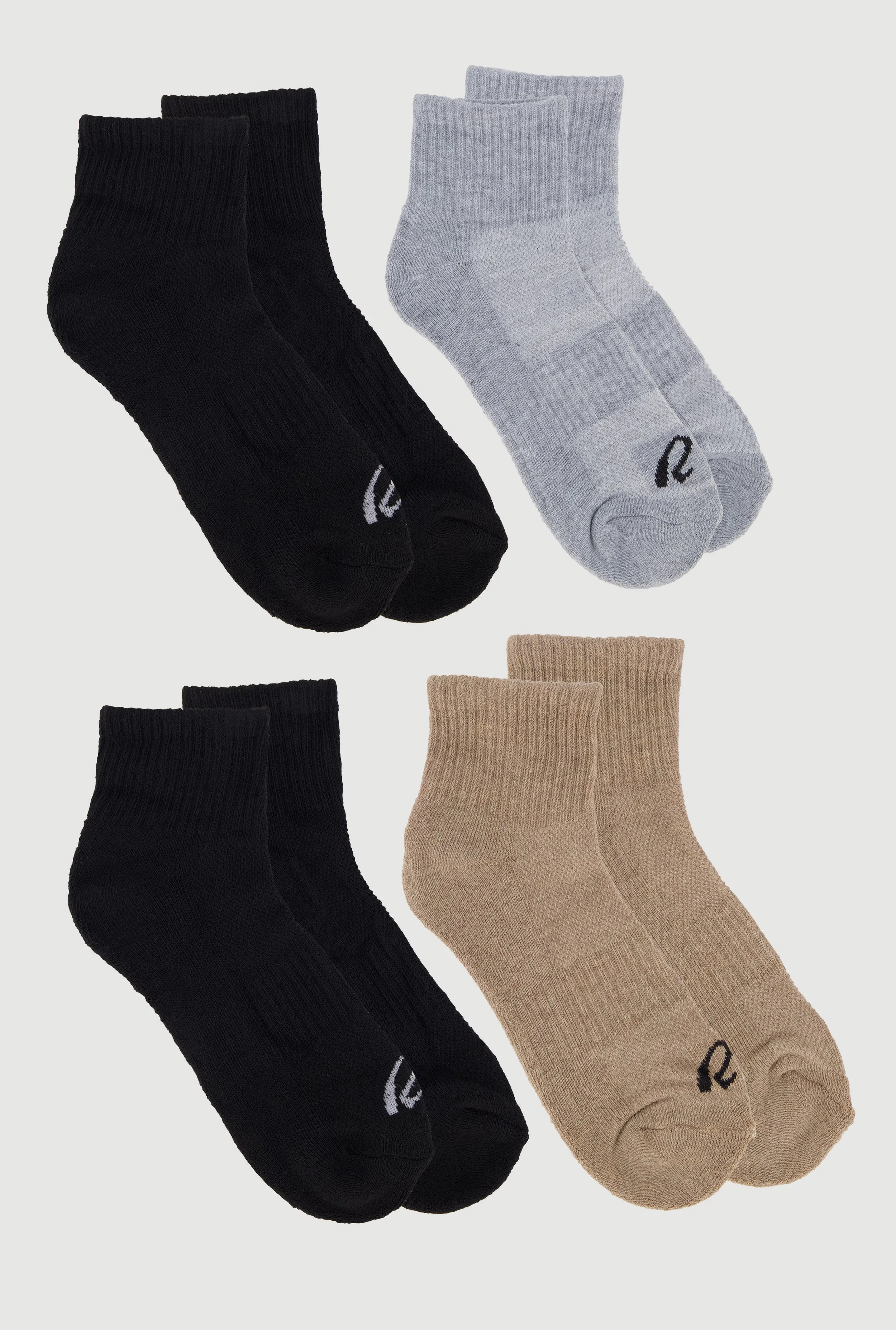 R Collection Cushioned Quarter Socks 4 Pack sold by Rainbow product image thumbnail 2