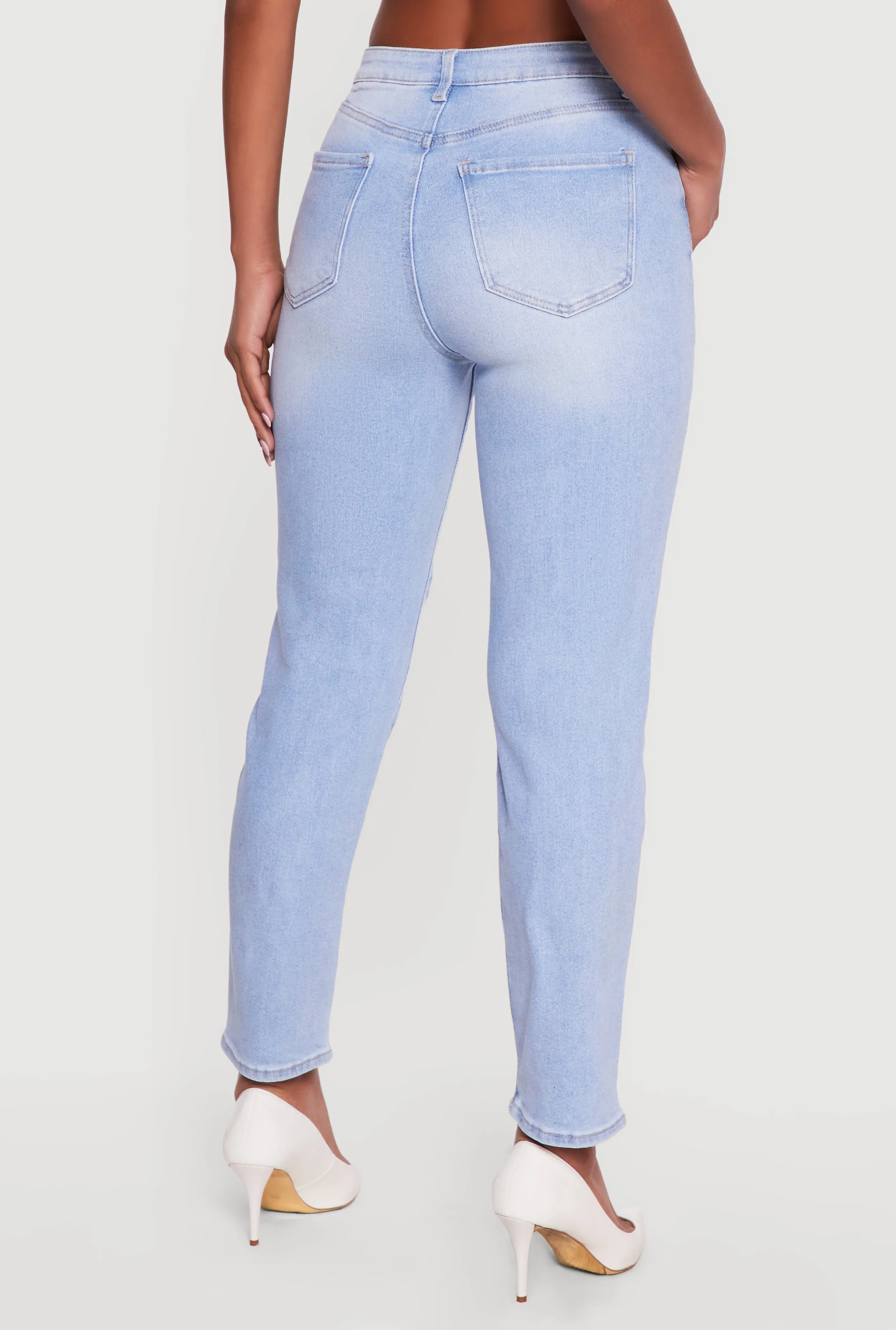 WAX High Waisted Distressed Mom Jeans sold by Rainbow product image thumbnail 5