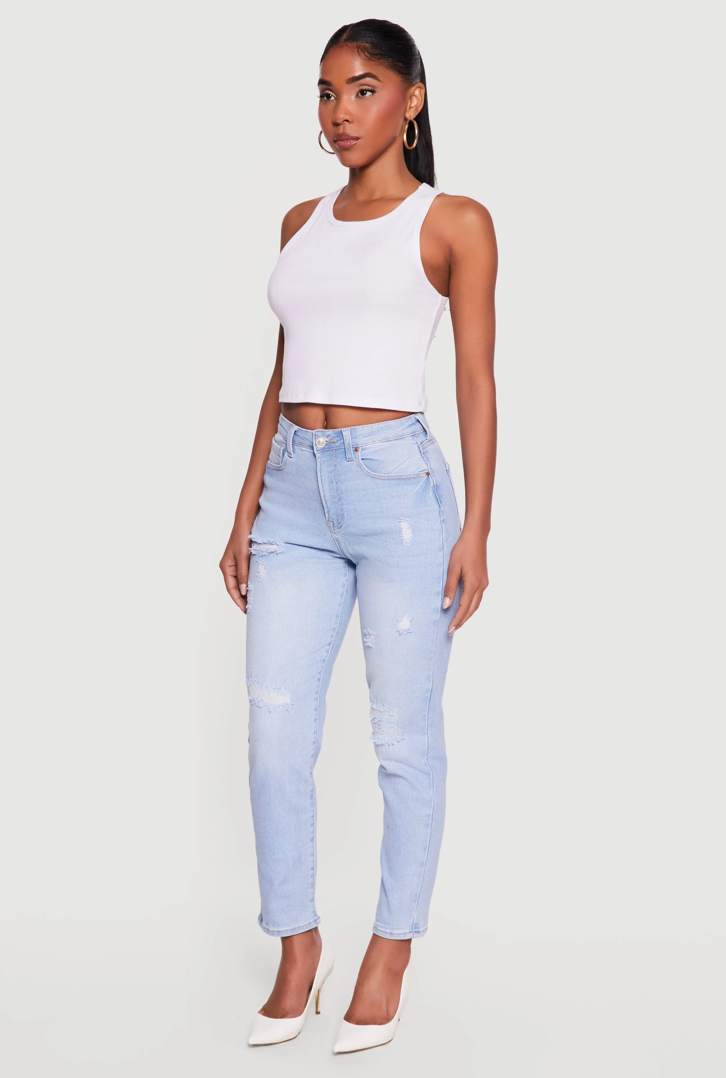 WAX High Waisted Distressed Mom Jeans sold by Rainbow product image thumbnail 2