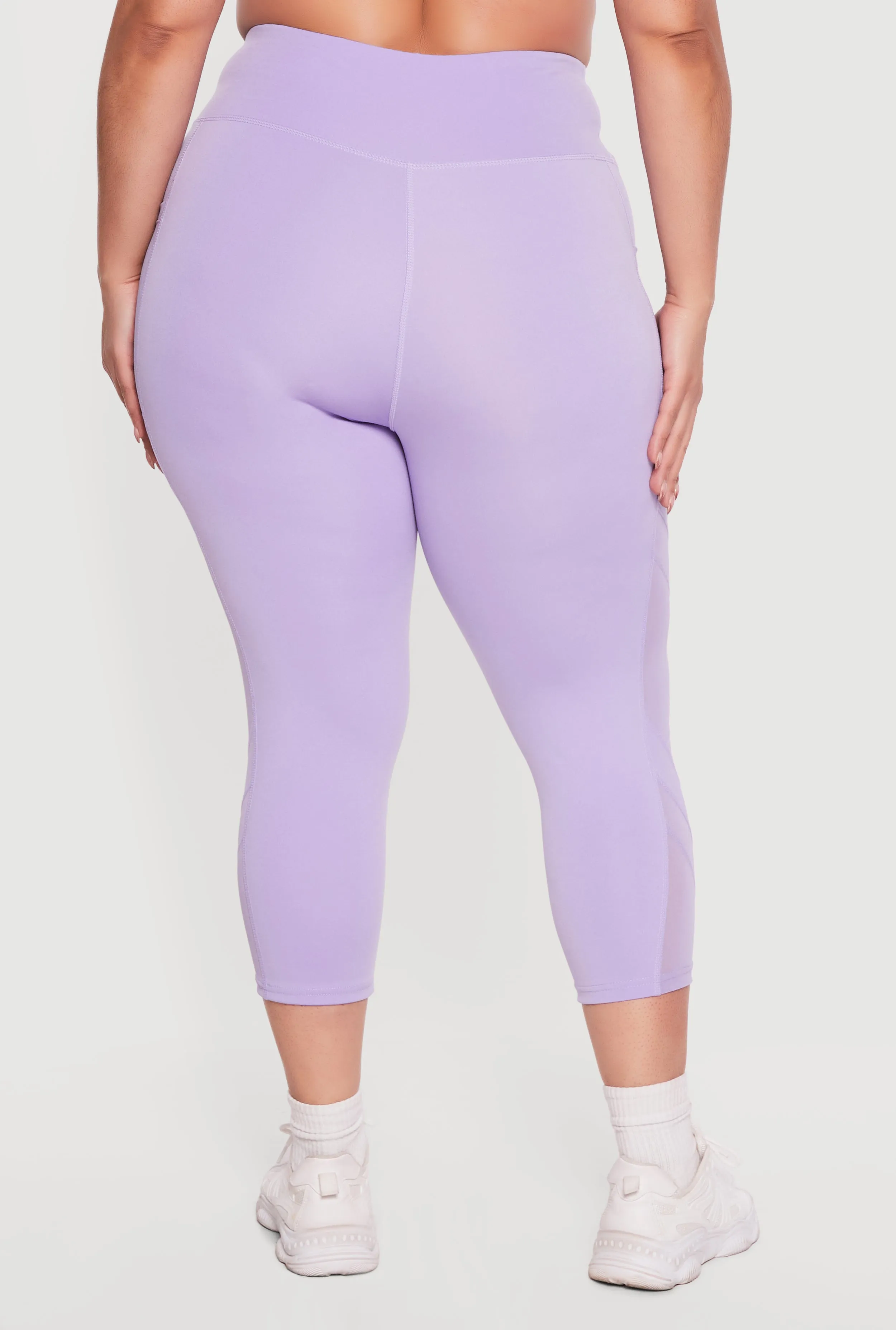 Plus Size Side Pocket Capri Leggings with Mesh Detail sold by Rainbow product image thumbnail 5