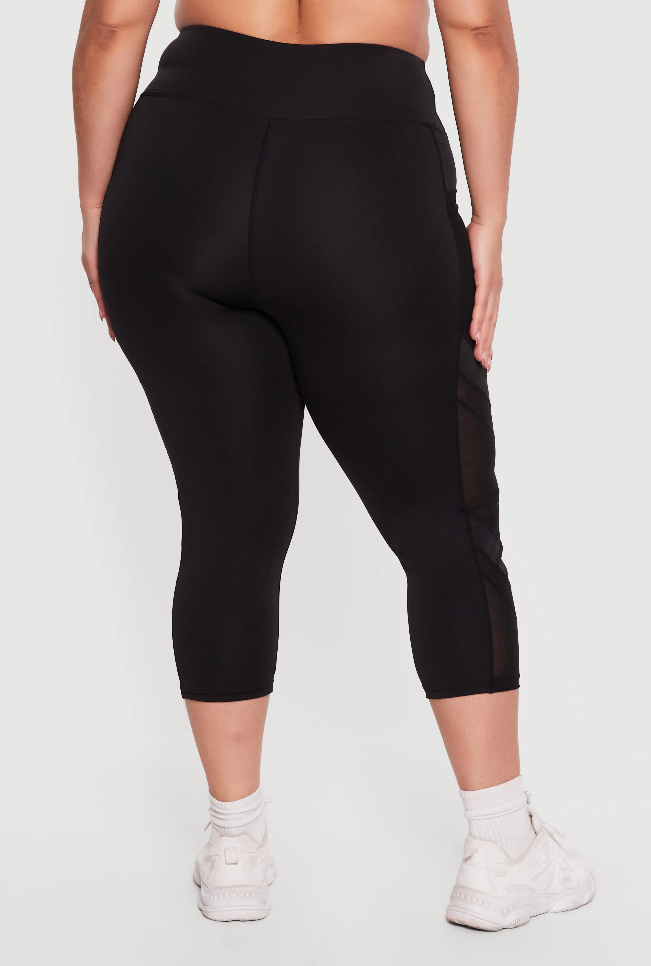 Plus Size Side Pocket Capri Leggings with Mesh Detail sold by Rainbow product image thumbnail 5