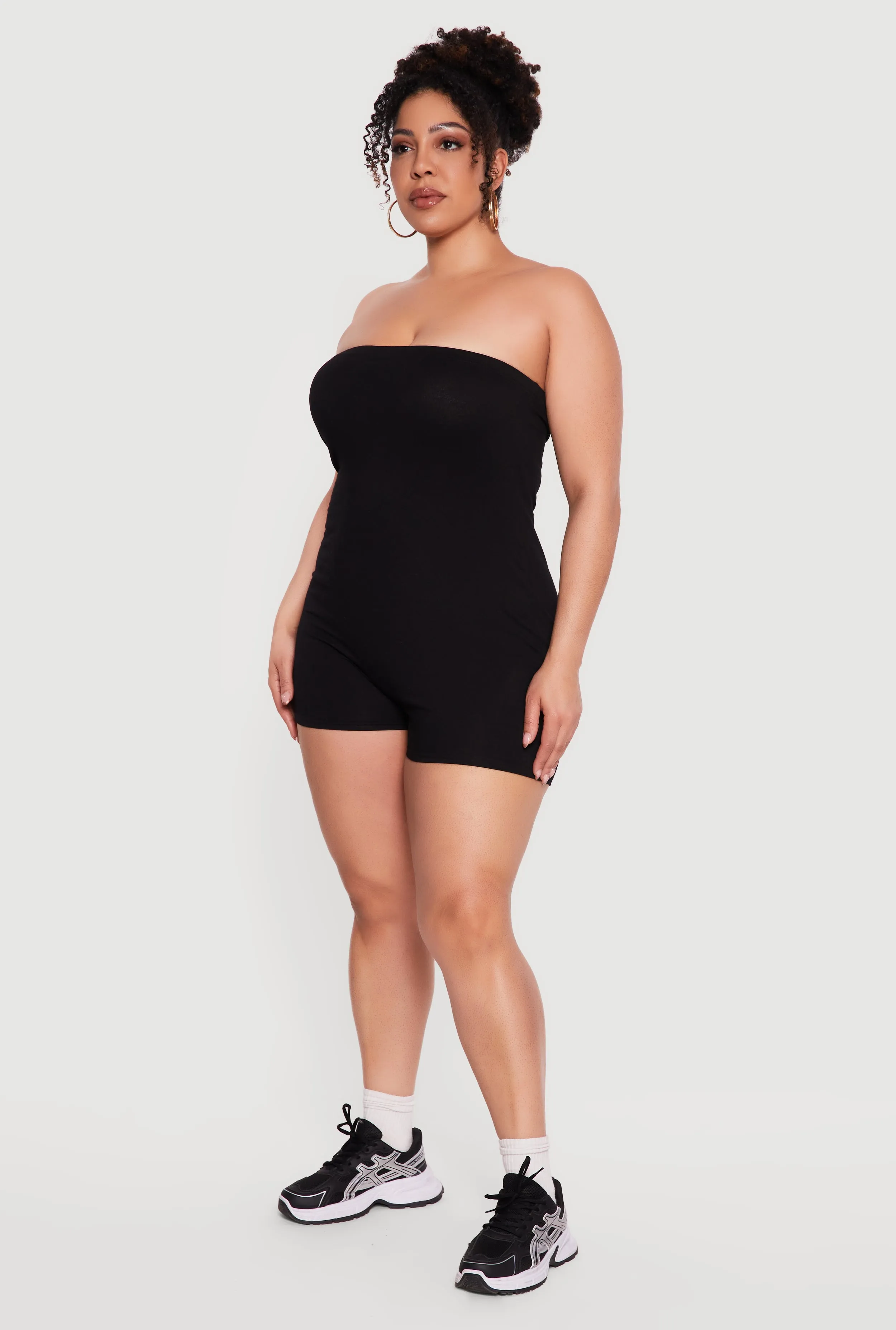 Plus Size Solid Strapless Romper sold by Rainbow product image thumbnail 2