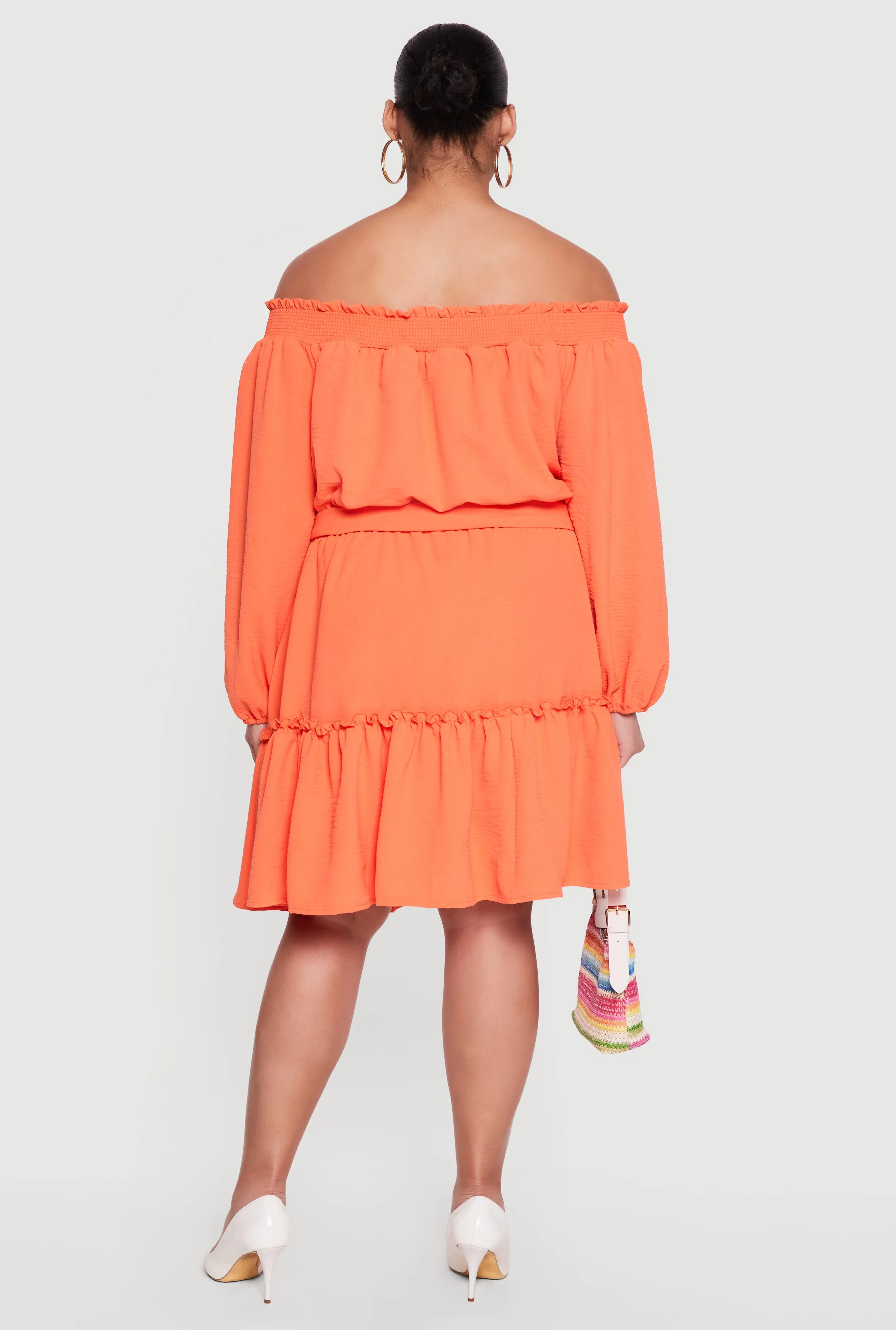 Plus Size Crepe Knit Off The Shoulder Dress sold by Rainbow product image thumbnail 3