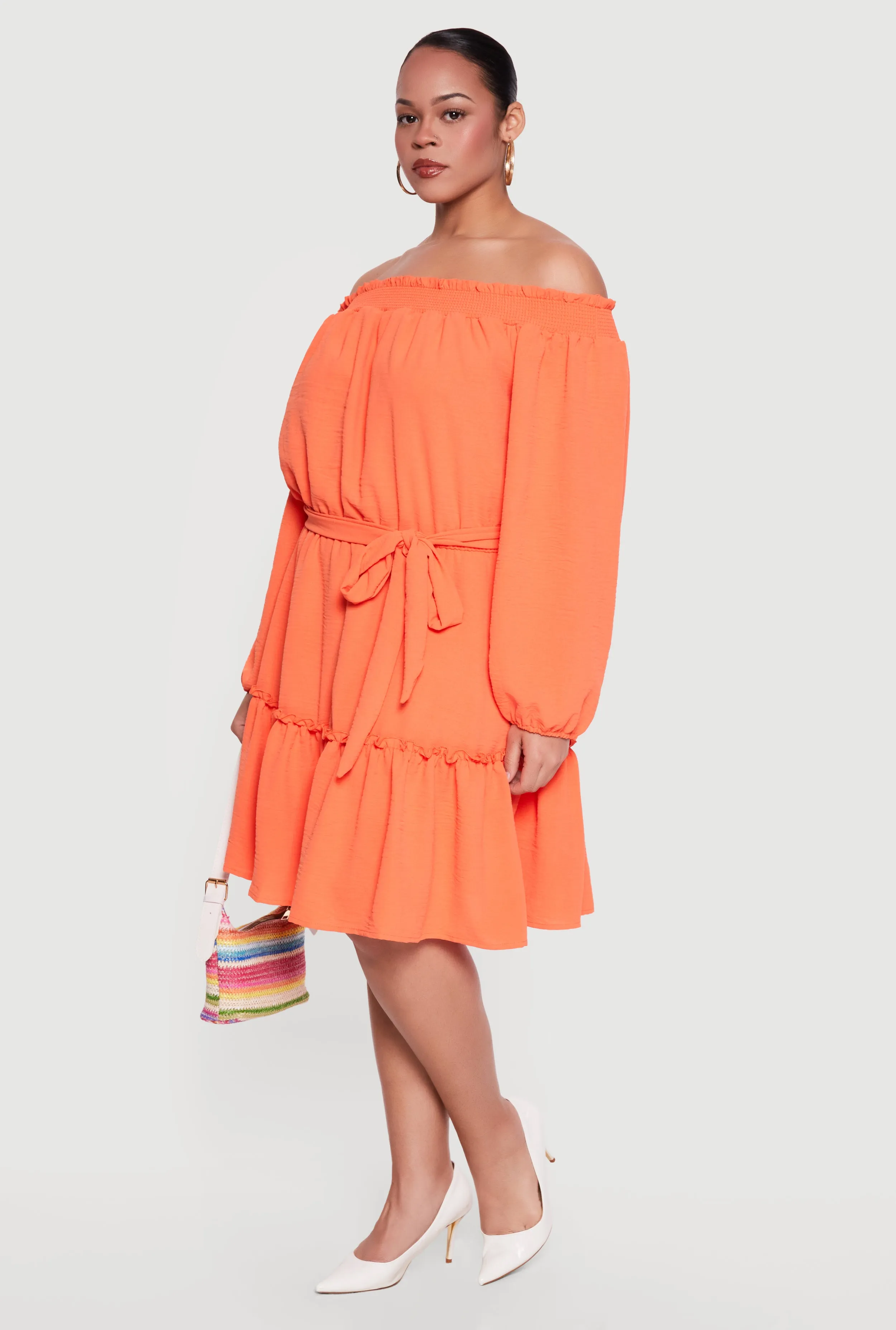 Plus Size Crepe Knit Off The Shoulder Dress sold by Rainbow product image thumbnail 2