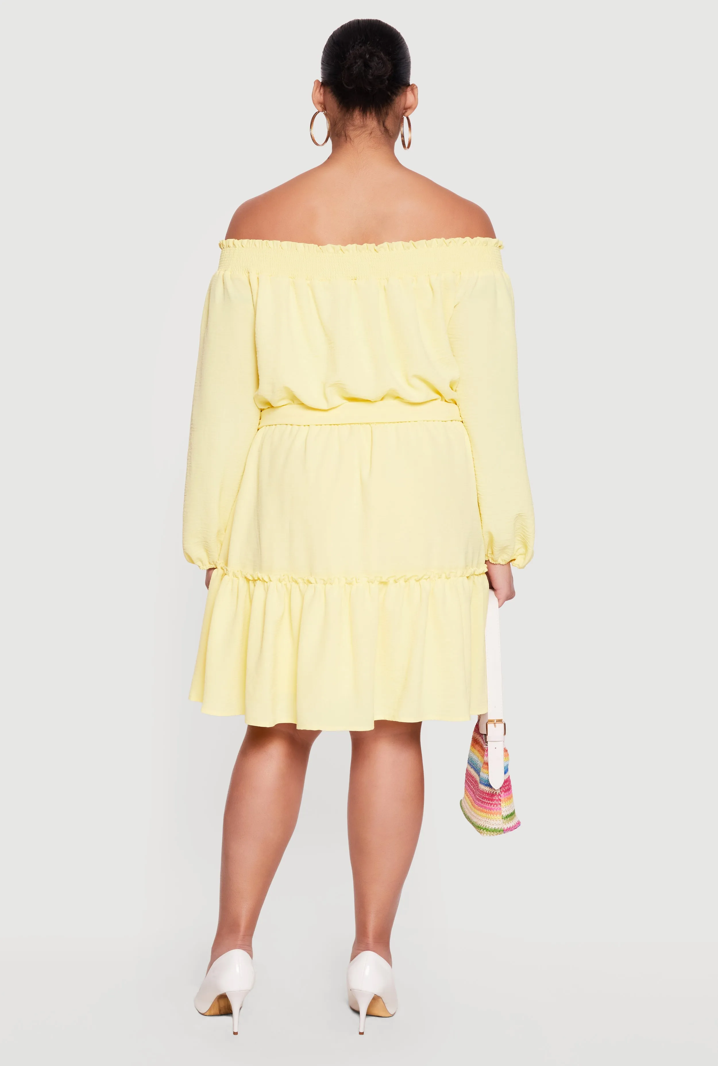 Plus Size Crepe Knit Off The Shoulder Dress sold by Rainbow product image thumbnail 3