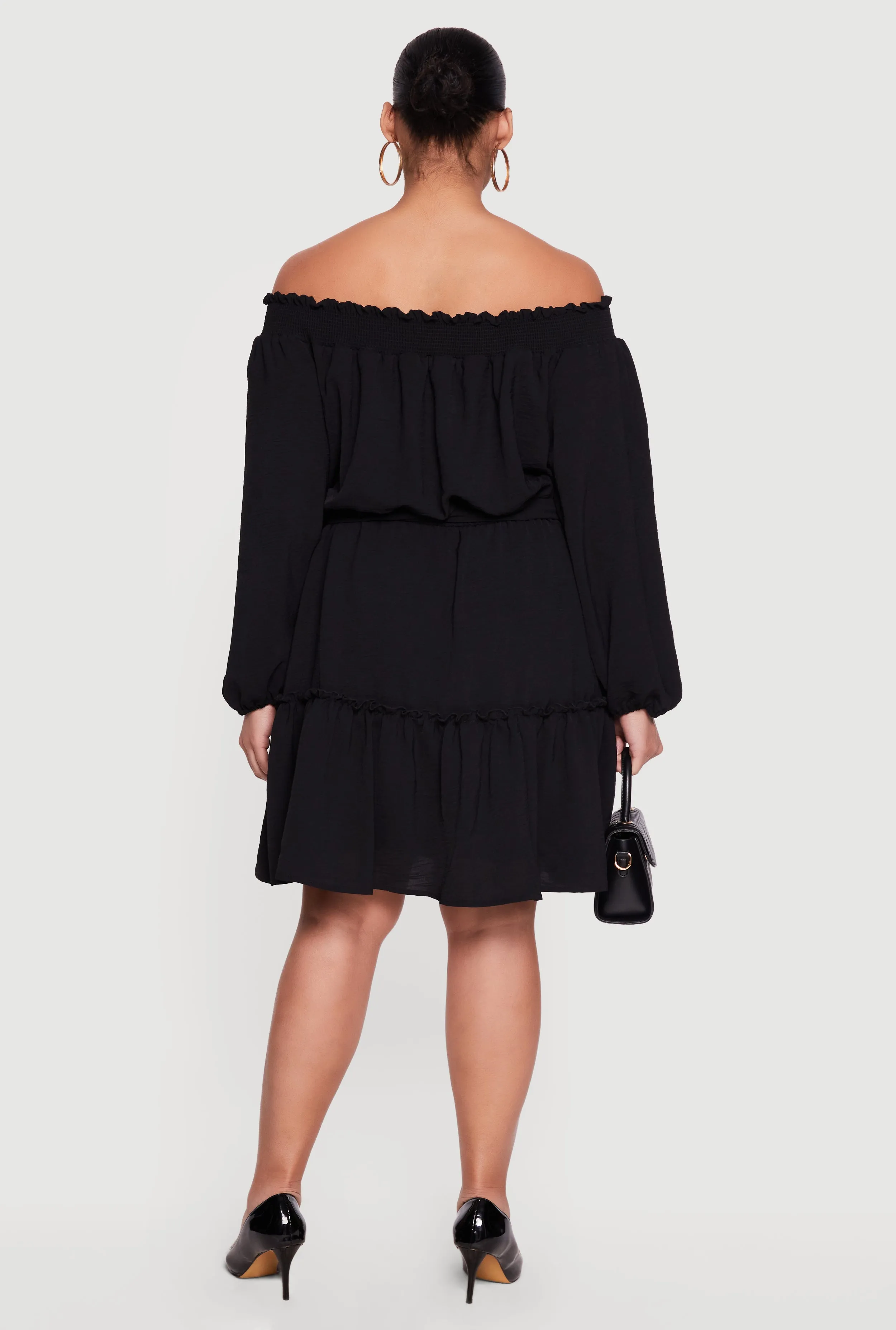 Plus Size Crepe Knit Off The Shoulder Dress sold by Rainbow product image thumbnail 3