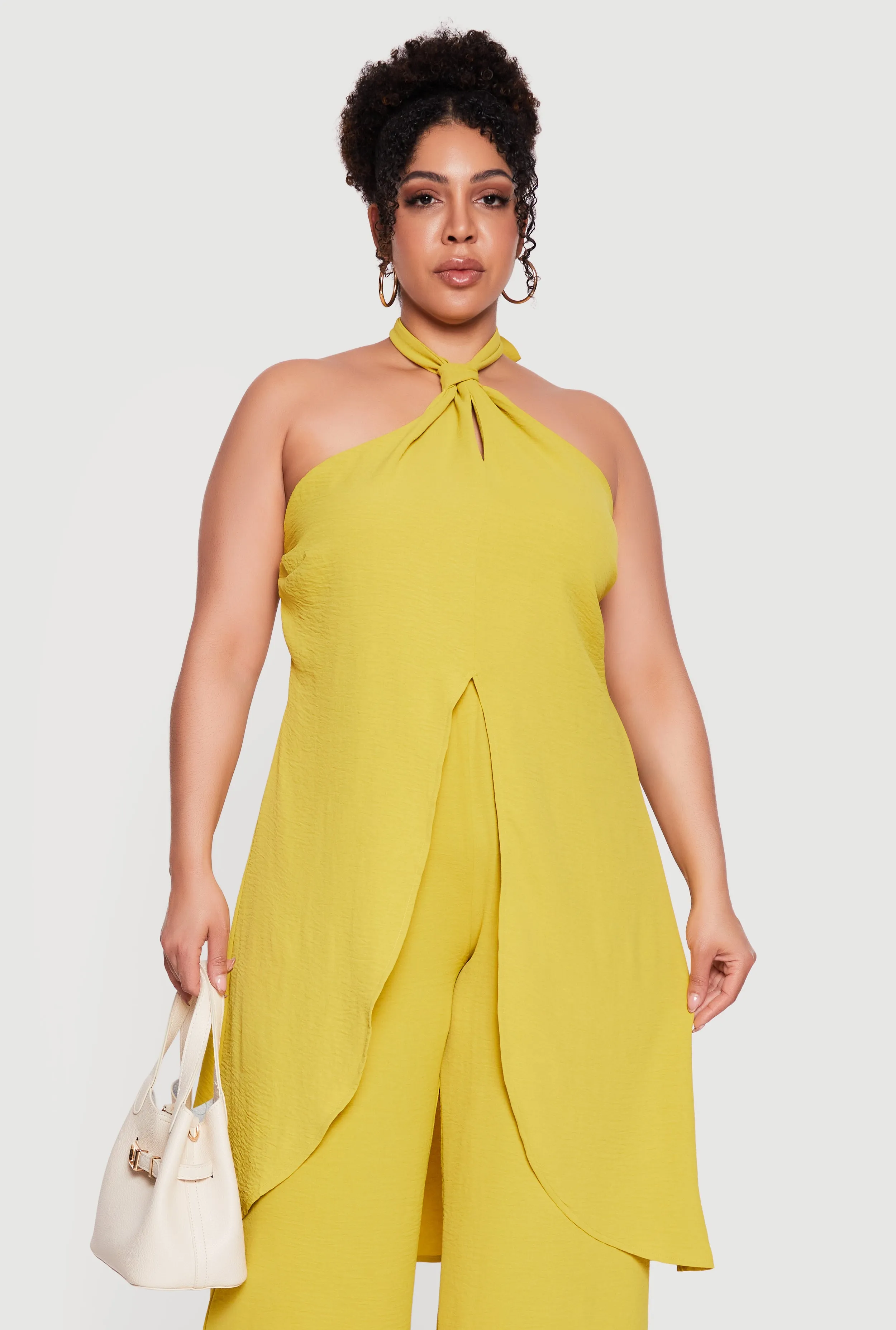 Plus Size Crepe Knit Halter Tunic Blouse sold by Rainbow
