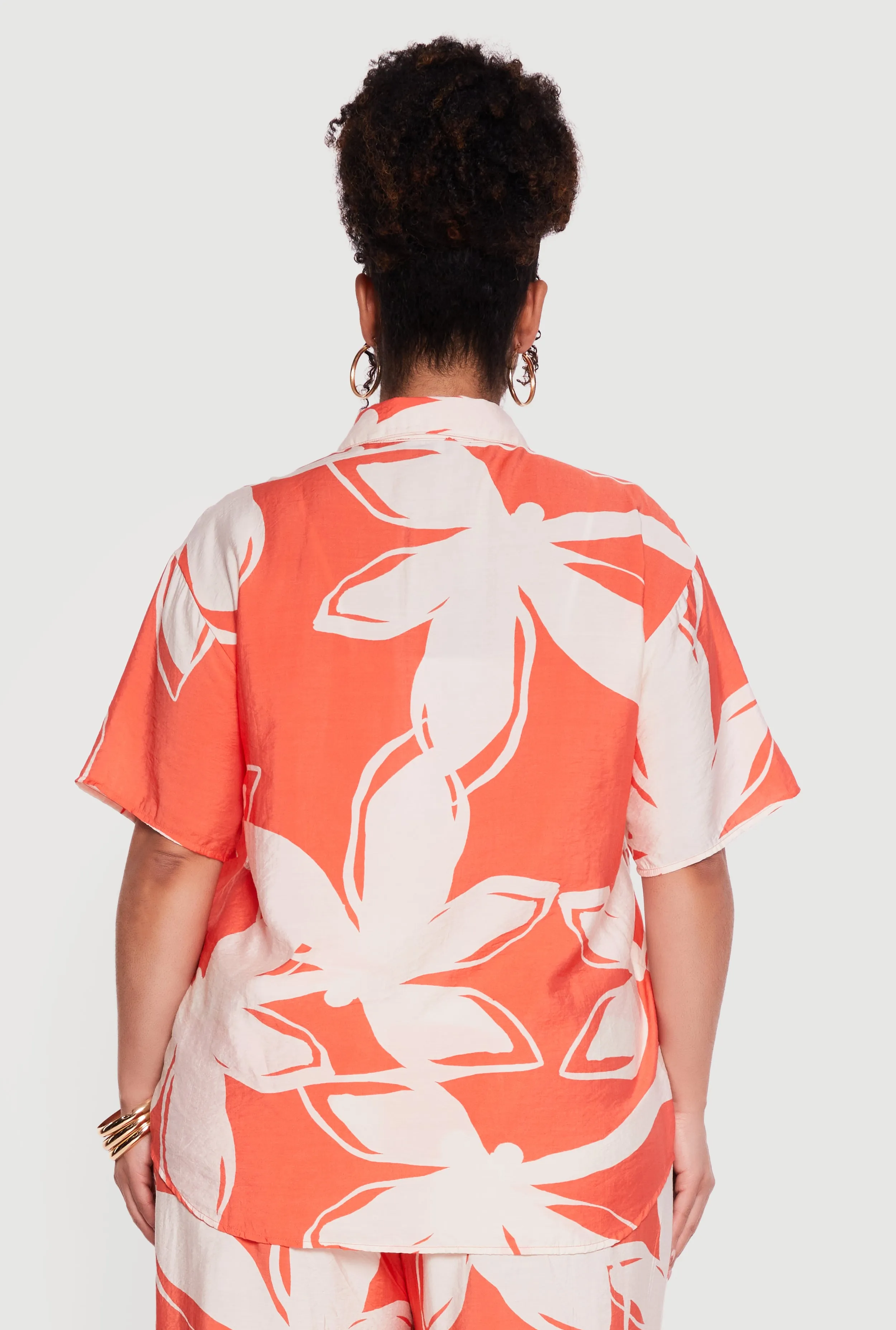 Plus Size Abstract Flower Print Shirt sold by Rainbow product image thumbnail 5