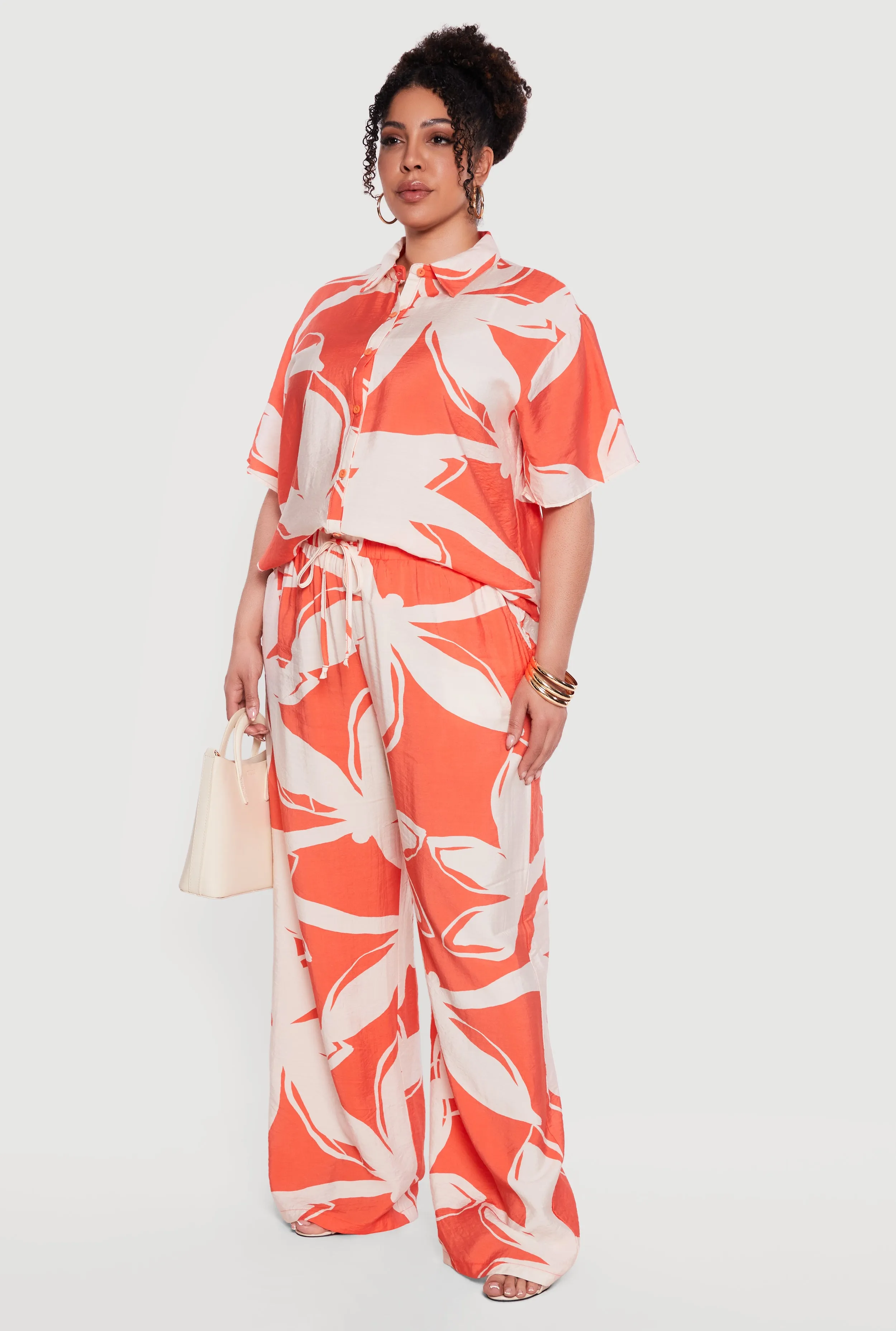 Plus Size Abstract Flower Print Shirt sold by Rainbow product image thumbnail 3