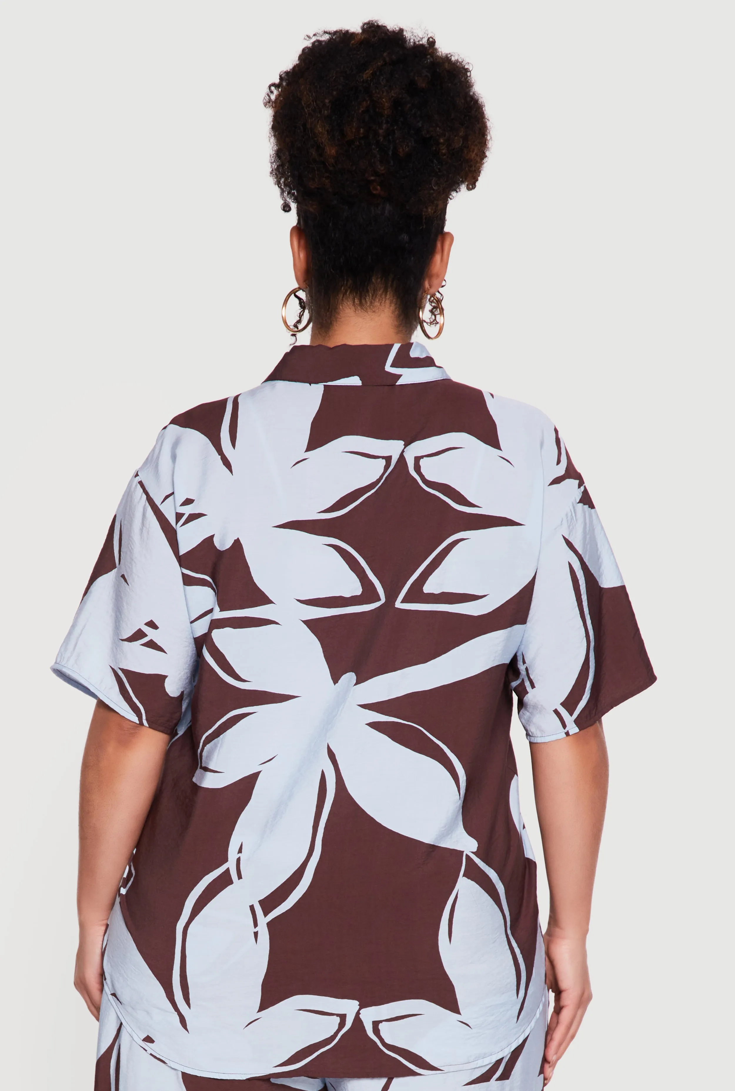 Plus Size Abstract Flower Print Shirt sold by Rainbow product image thumbnail 5