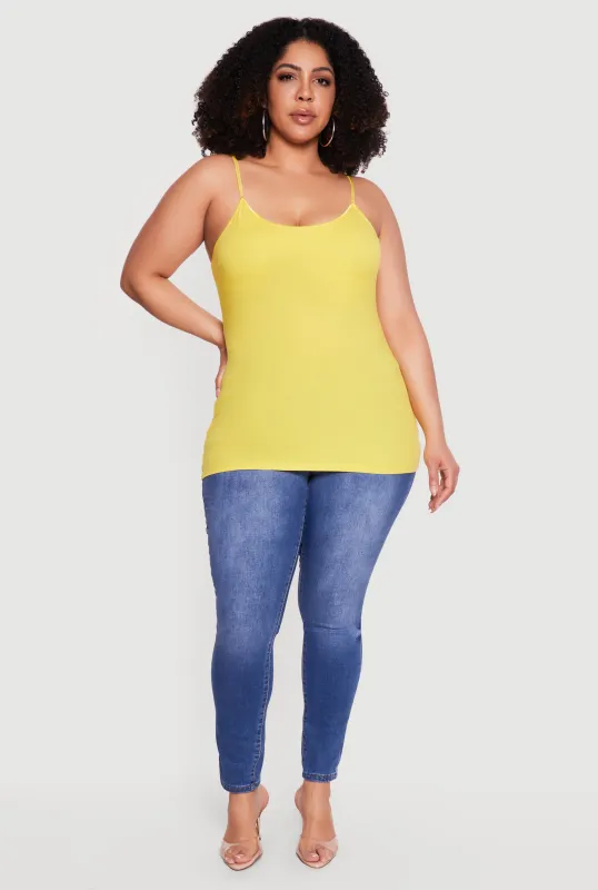 Plus Size Scoop Neck Shelf Bra Cami made by Rainbow