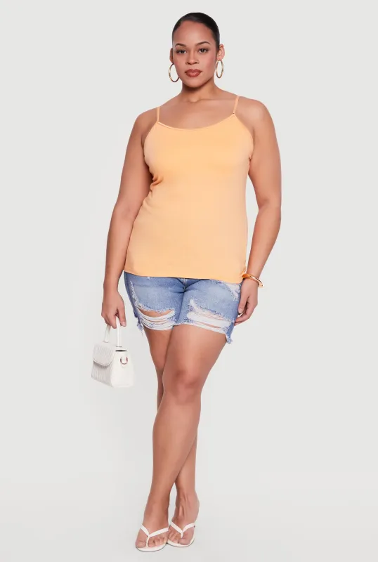 Plus Size Scoop Neck Shelf Bra Cami made by Rainbow