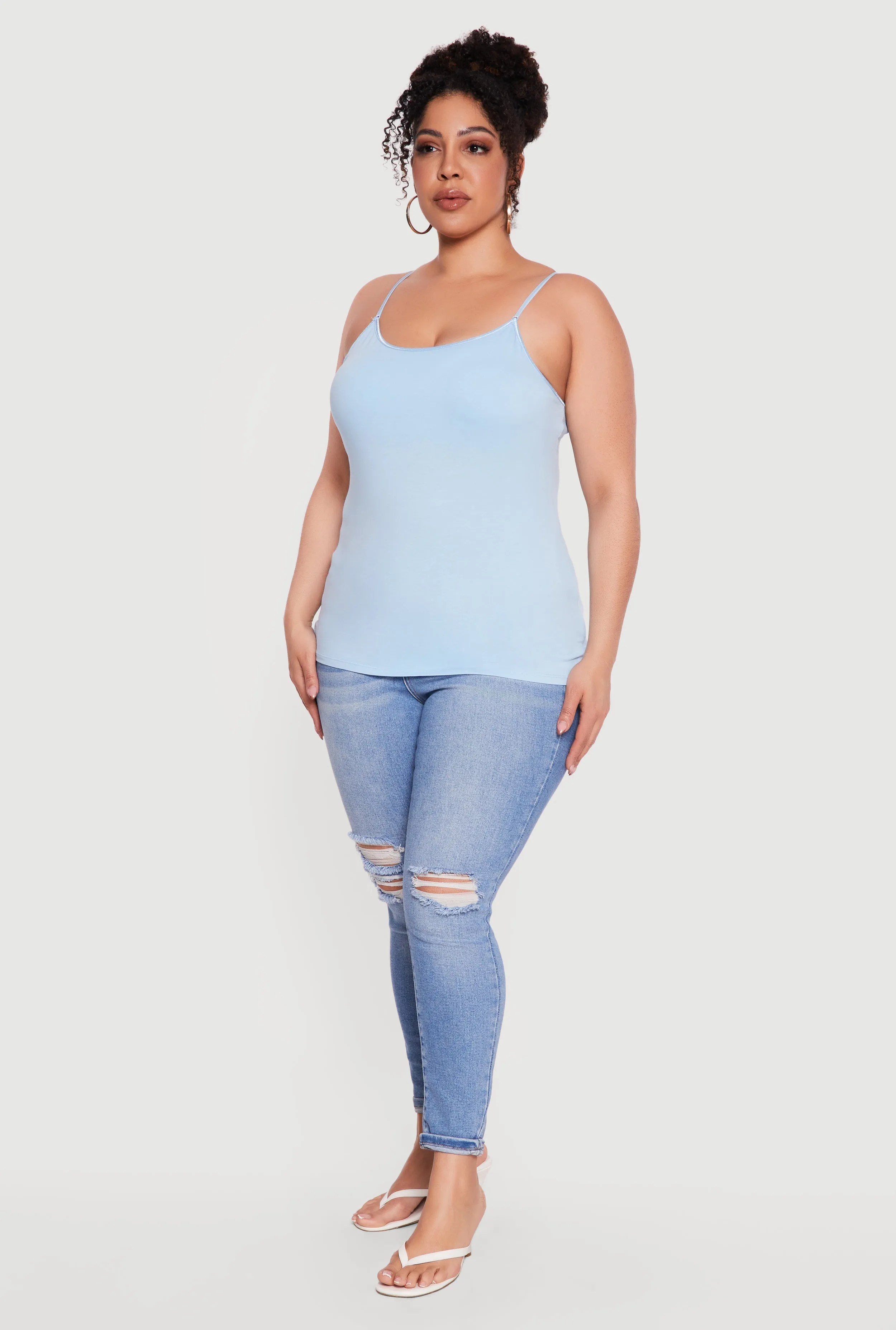 Plus Size Scoop Neck Shelf Bra Cami sold by Rainbow product image thumbnail 3