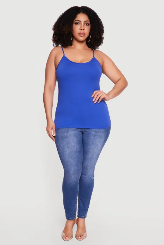 Plus Size Scoop Neck Shelf Bra Cami made by Rainbow