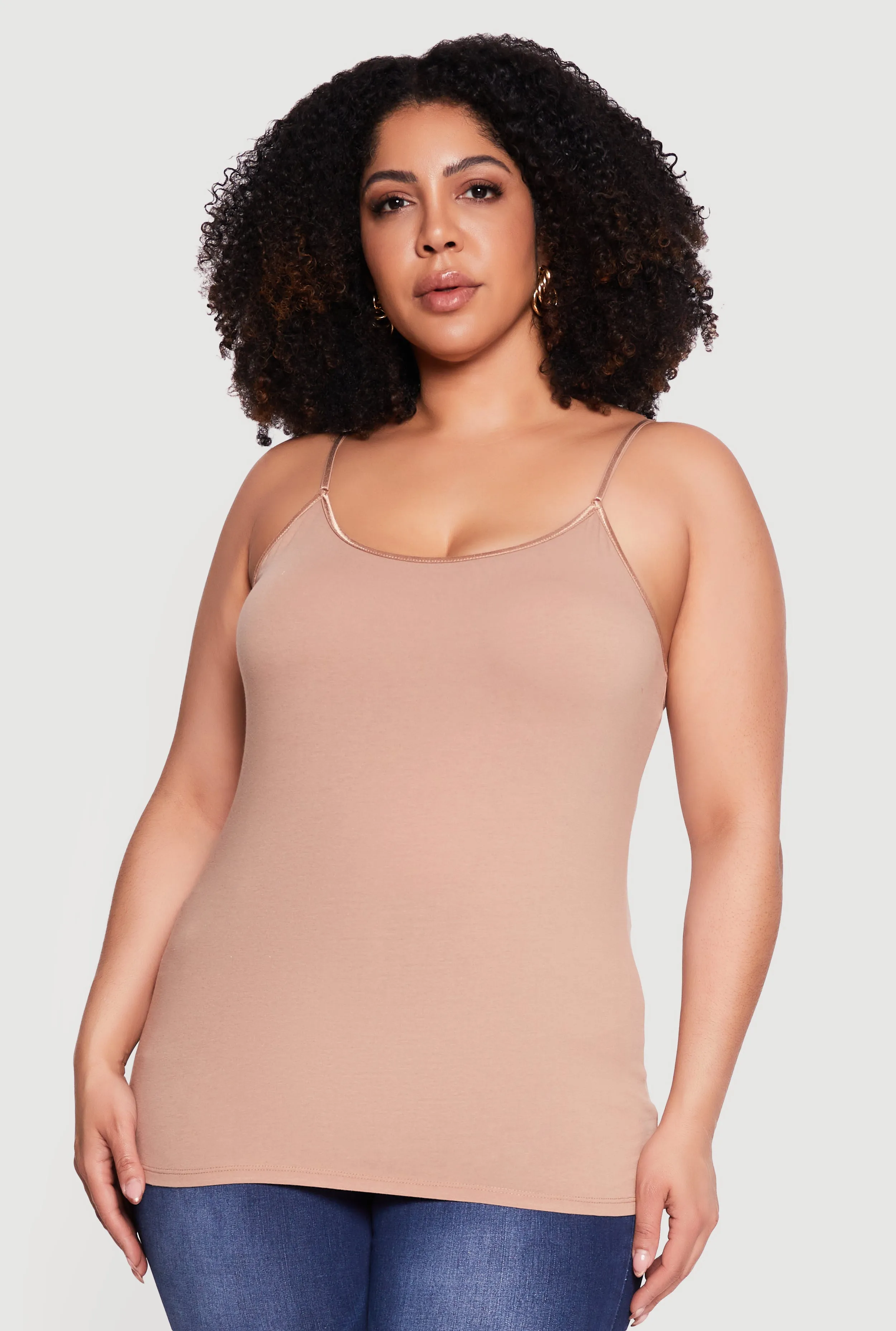 Plus Size Scoop Neck Shelf Bra Cami sold by Rainbow product image thumbnail 2