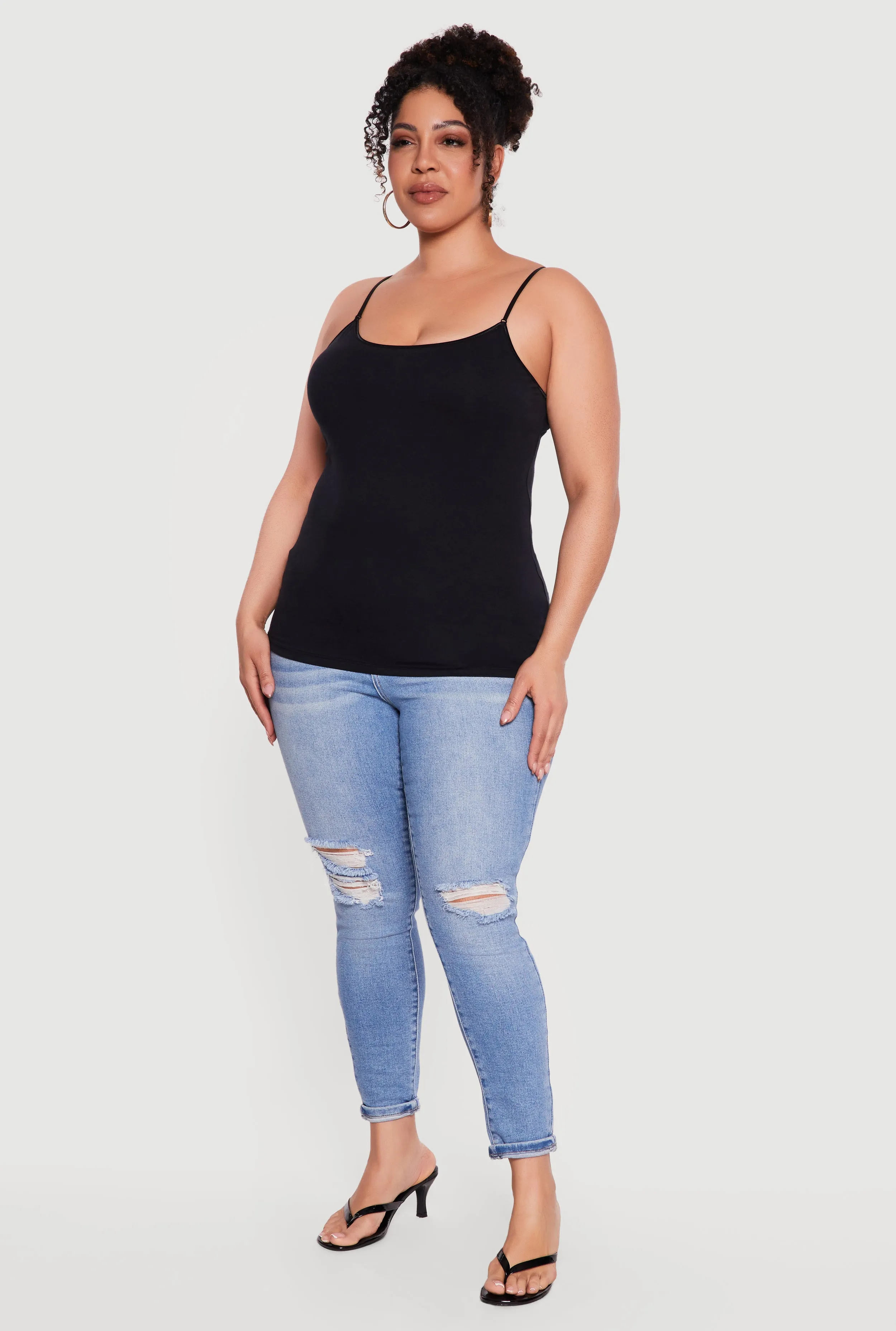 Plus Size Scoop Neck Shelf Bra Cami sold by Rainbow product image thumbnail 3