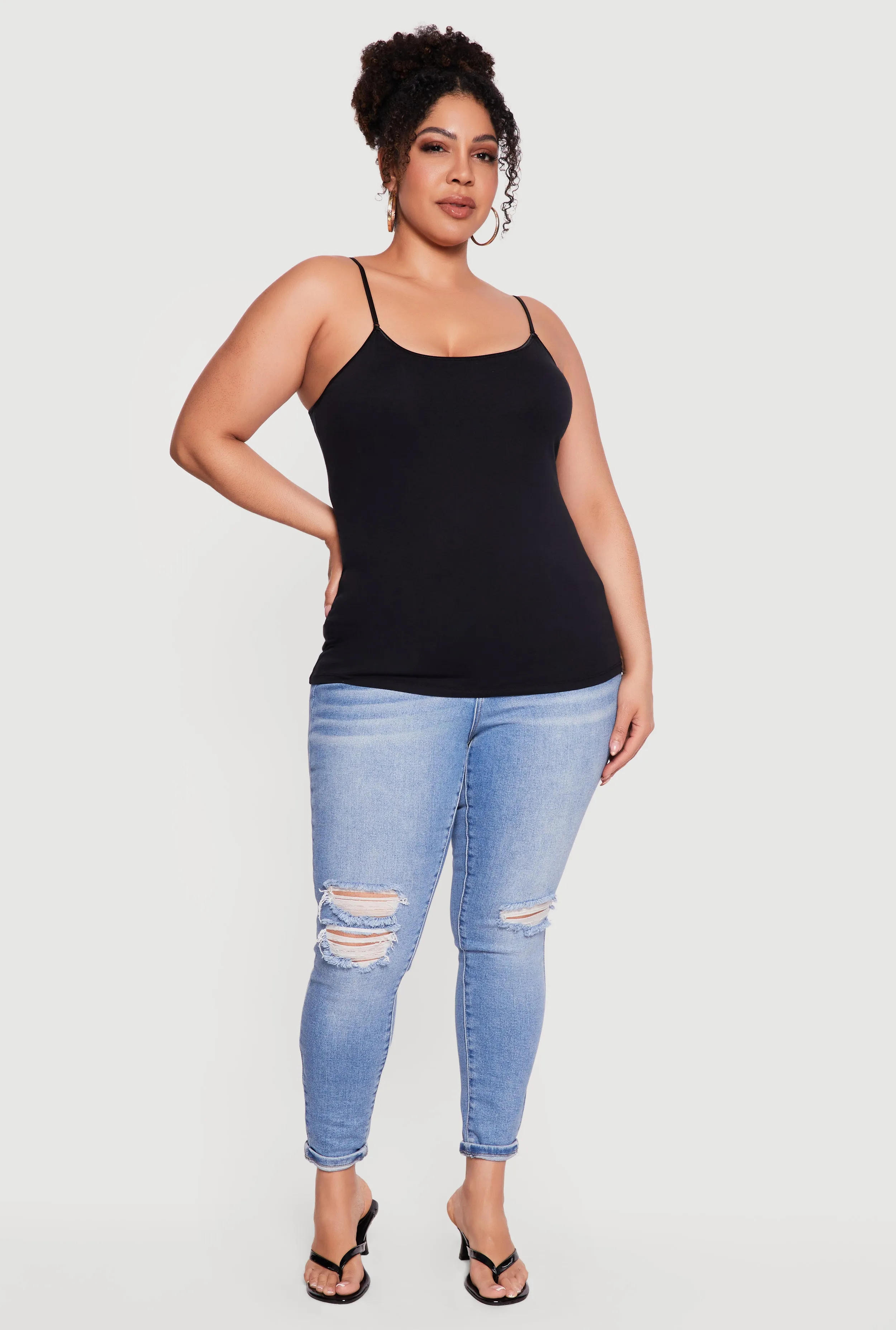 Plus Size Scoop Neck Shelf Bra Cami sold by Rainbow