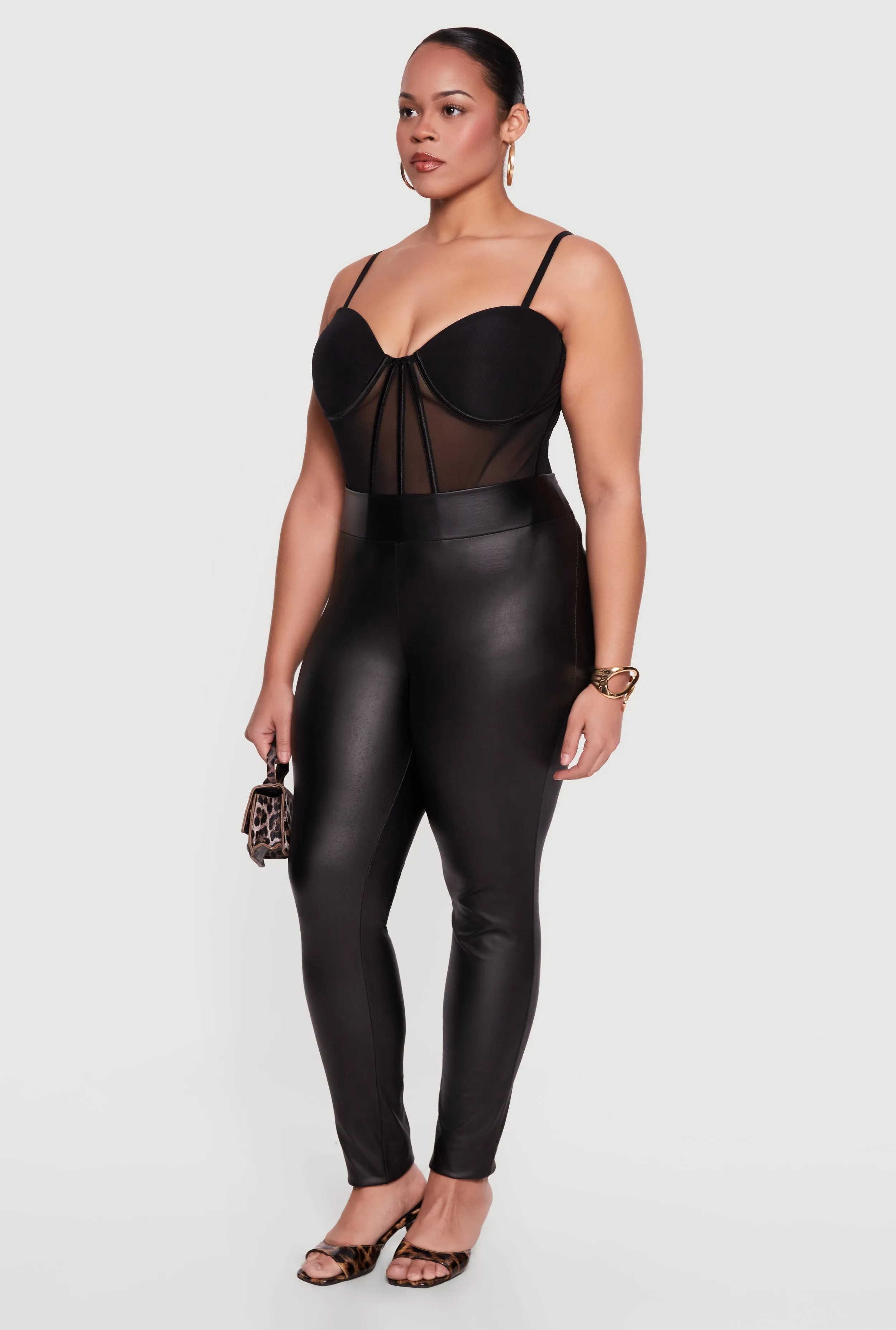 Plus Size Zip Back Mesh Bustier Top sold by Rainbow product image thumbnail 3