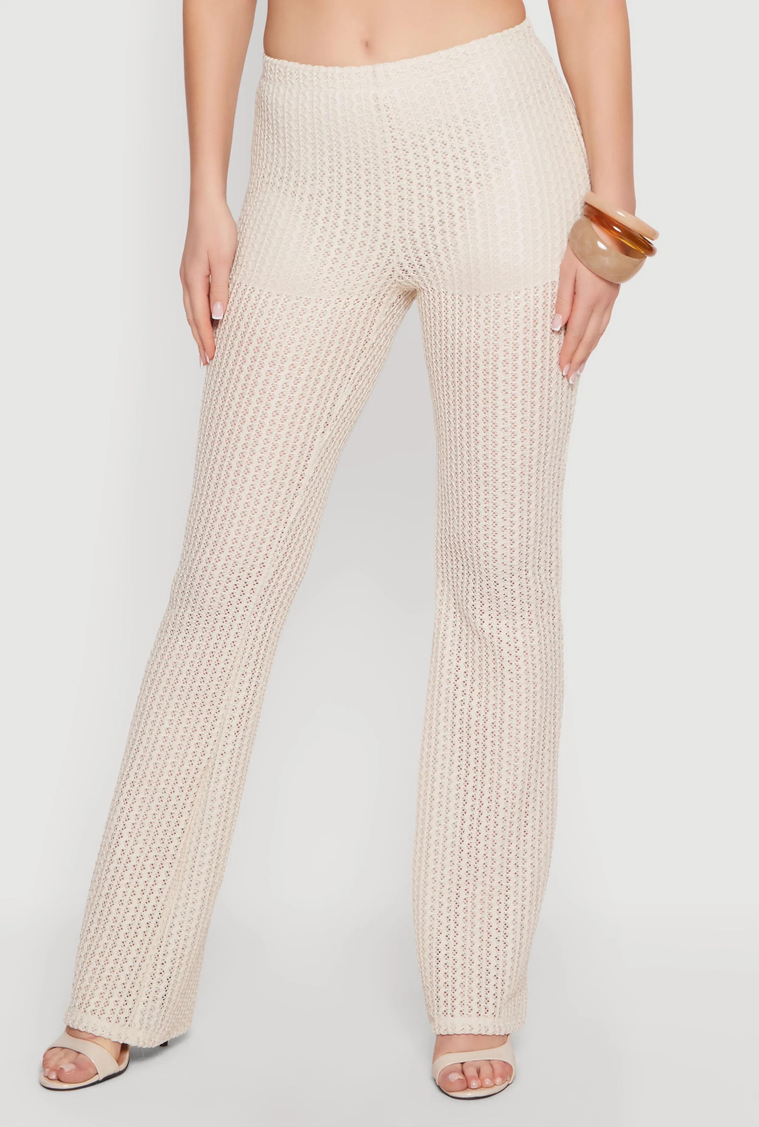 Textured Knit Pull On Bootcut Casual Pants sold by Rainbow product image thumbnail 3