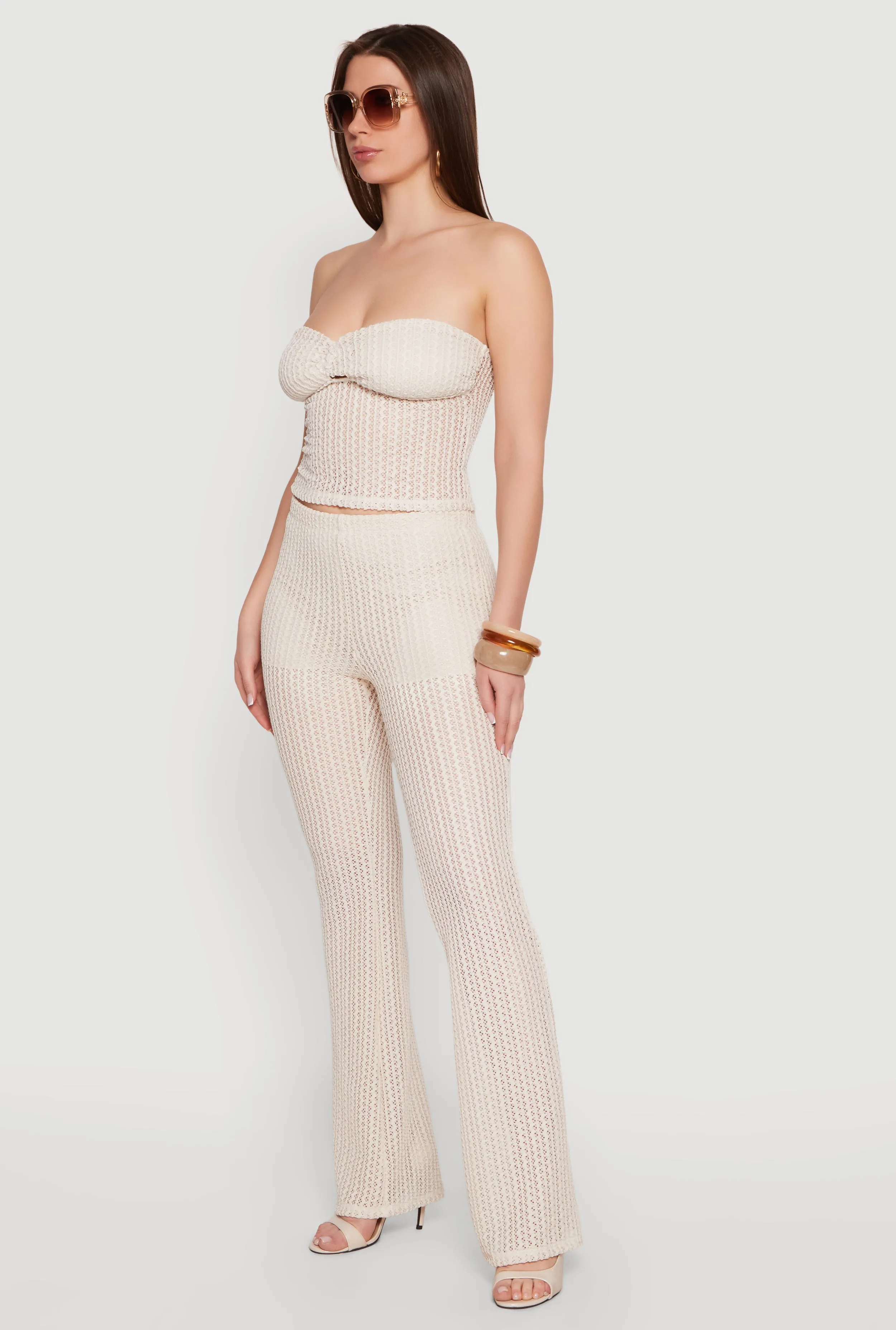 Textured Knit Pull On Bootcut Casual Pants sold by Rainbow product image thumbnail 2