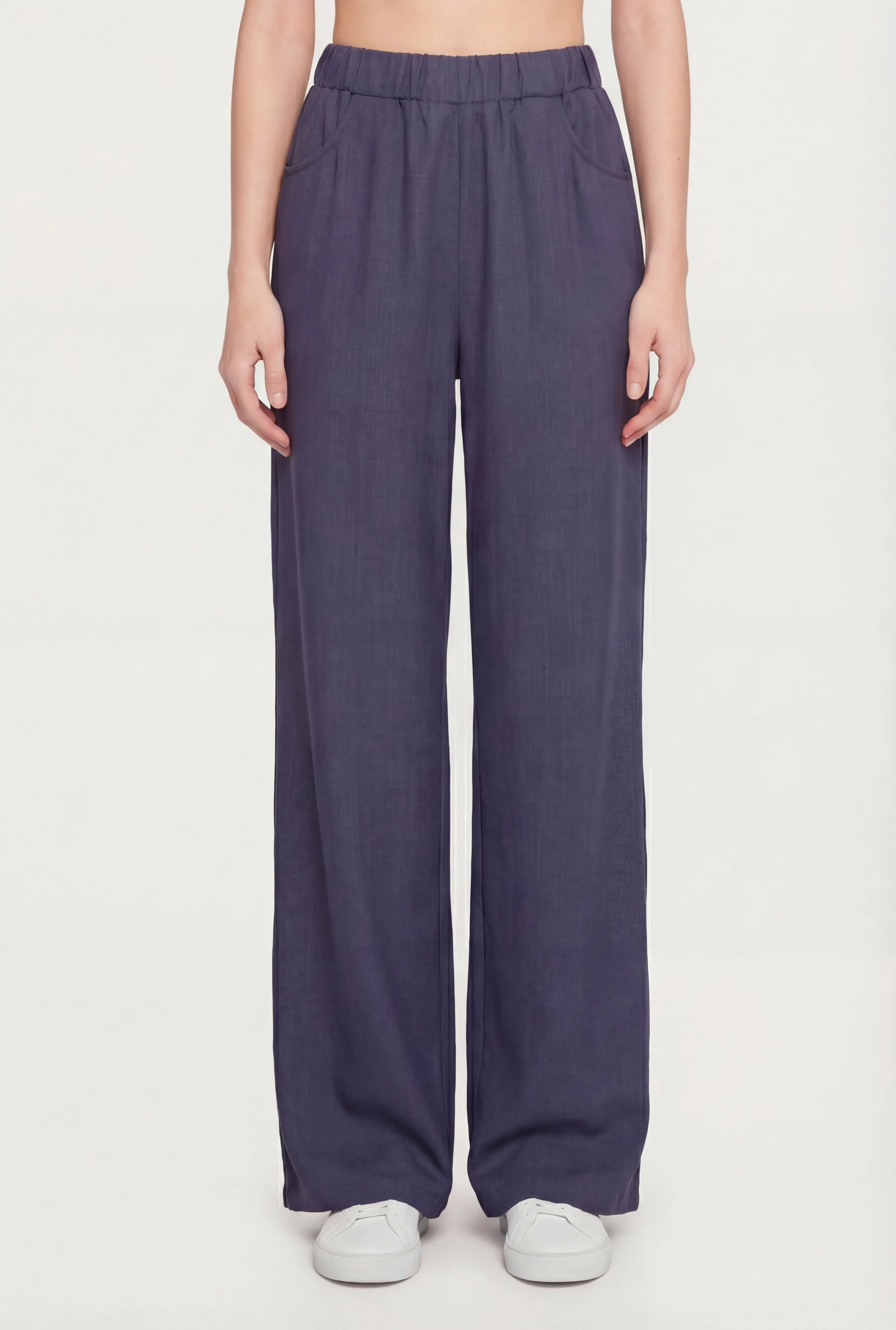 Solid High Waisted Wide Leg Pull On Pants sold by Rainbow product image thumbnail 3