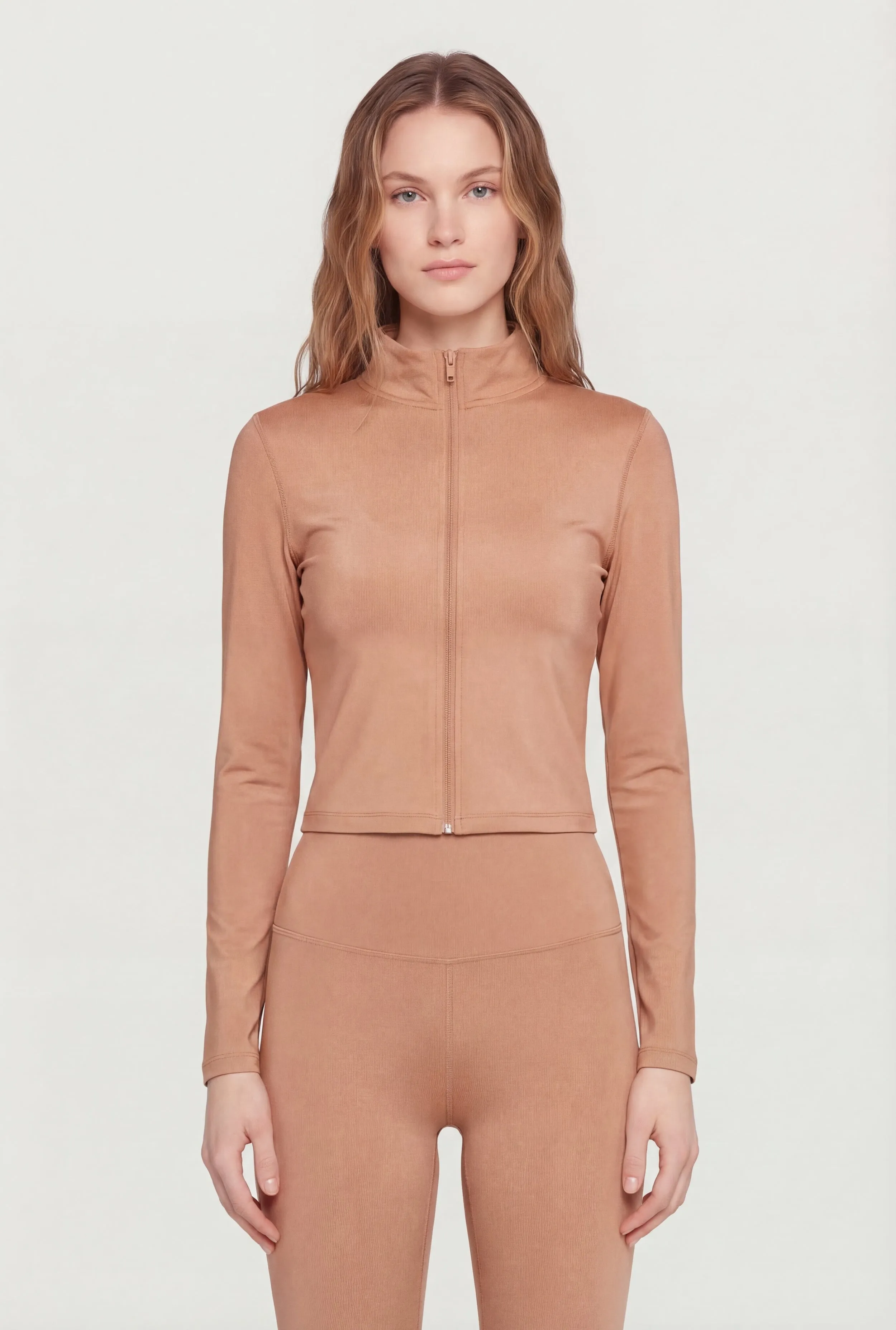 Mock Neck Zip Front Active Jacket sold by Rainbow