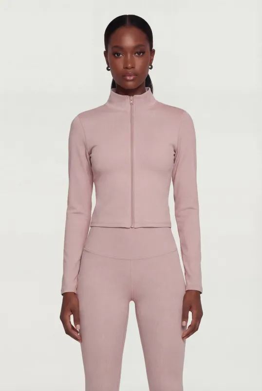 Mock Neck Zip Front Active Jacket made by Rainbow