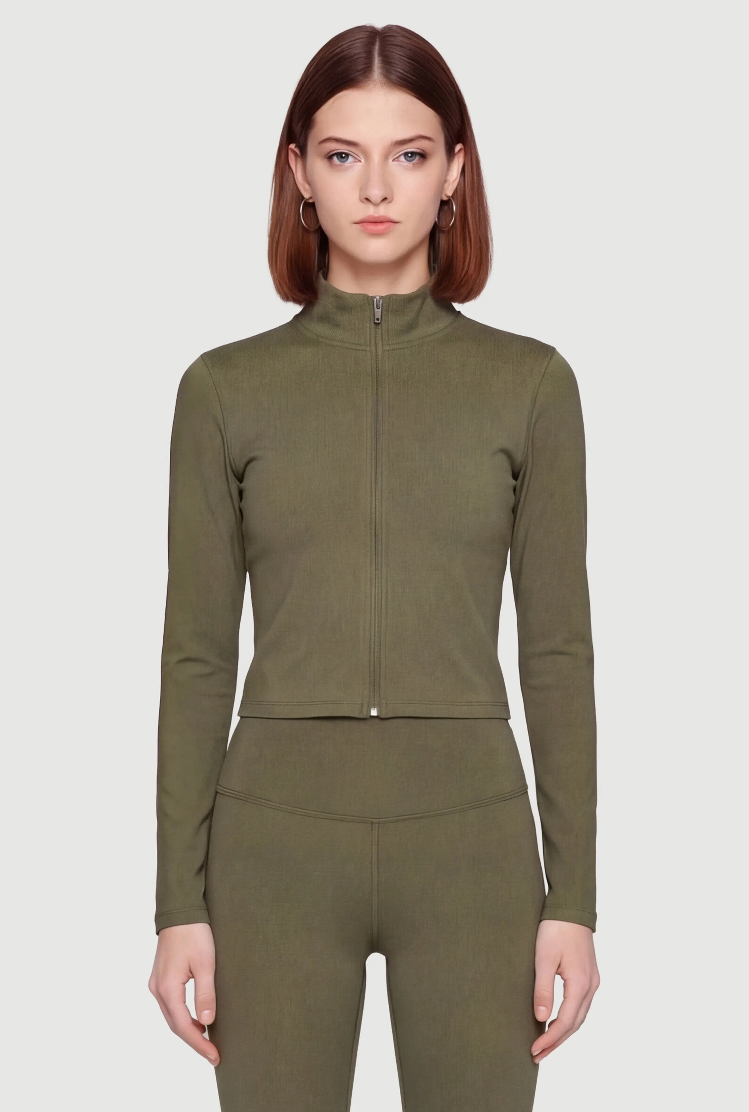 Mock Neck Zip Front Active Jacket sold by Rainbow