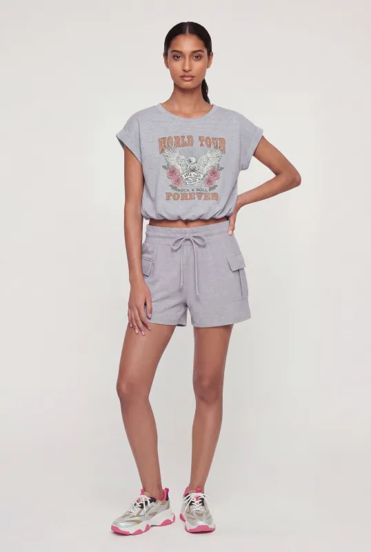 Cargo Pocket Drawstring Waist Shorts made by Almost Famous