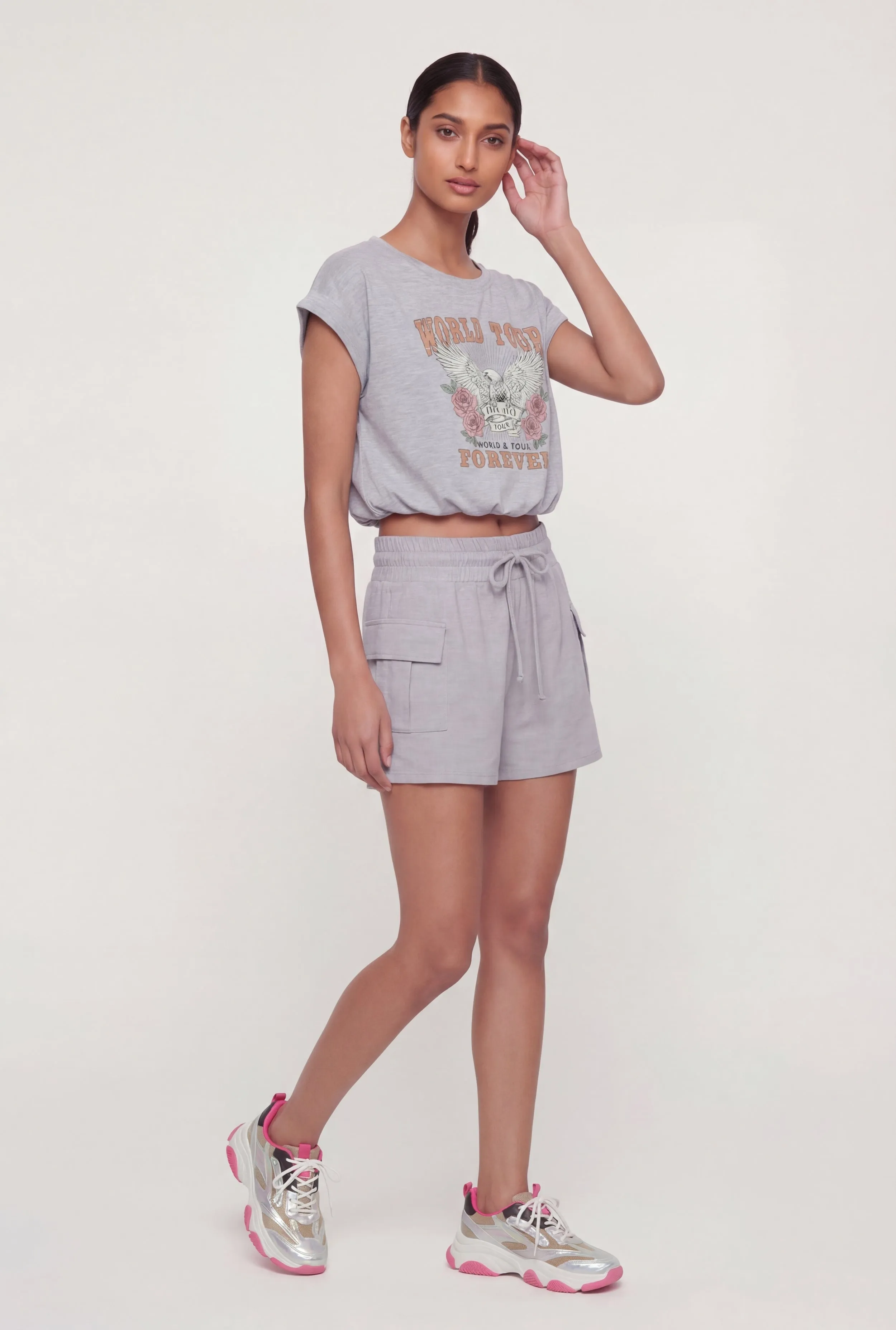 Cargo Pocket Drawstring Waist Shorts sold by Rainbow product image thumbnail 2