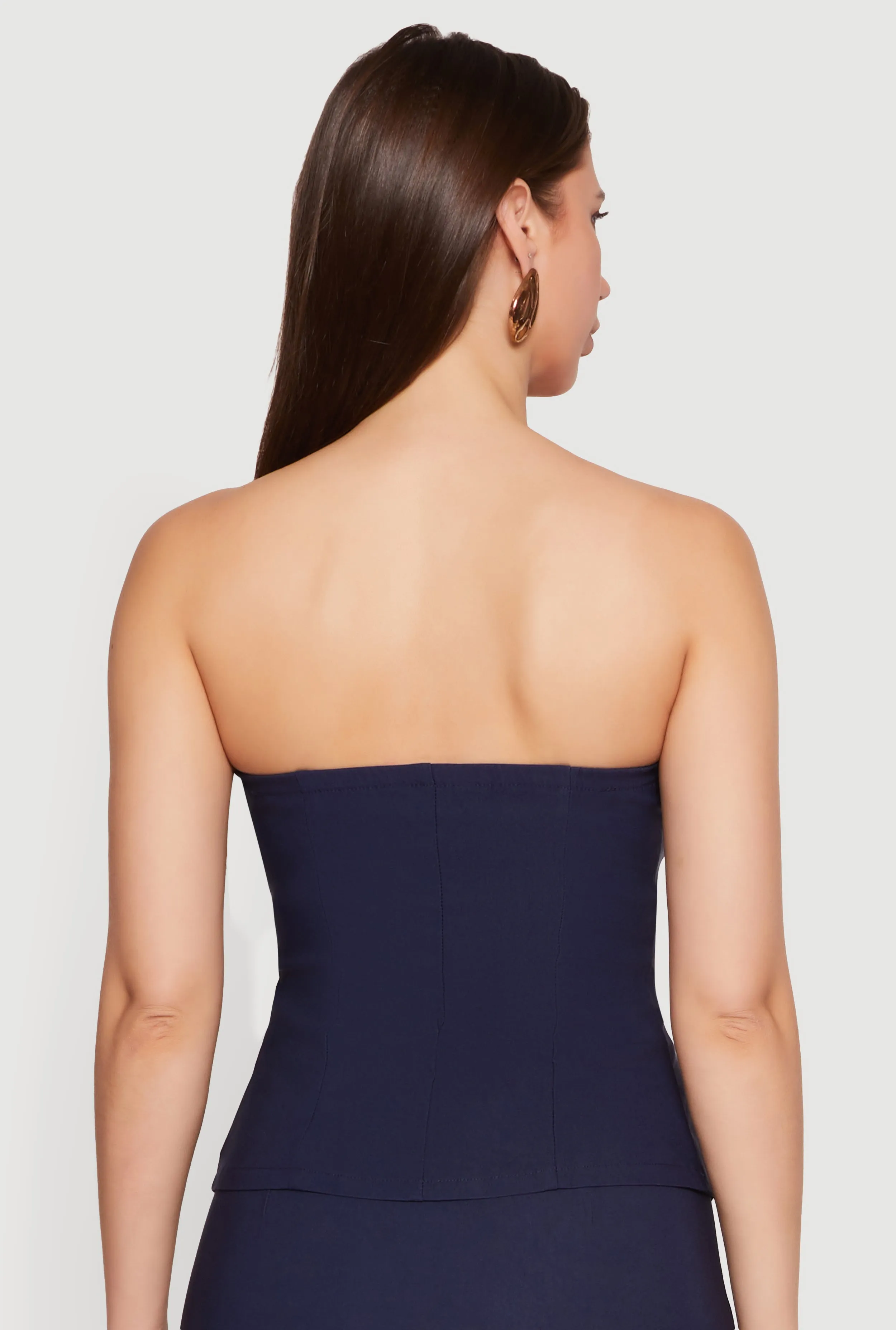Metallic Button Detail Slit Front Tube Top sold by Rainbow product image thumbnail 5