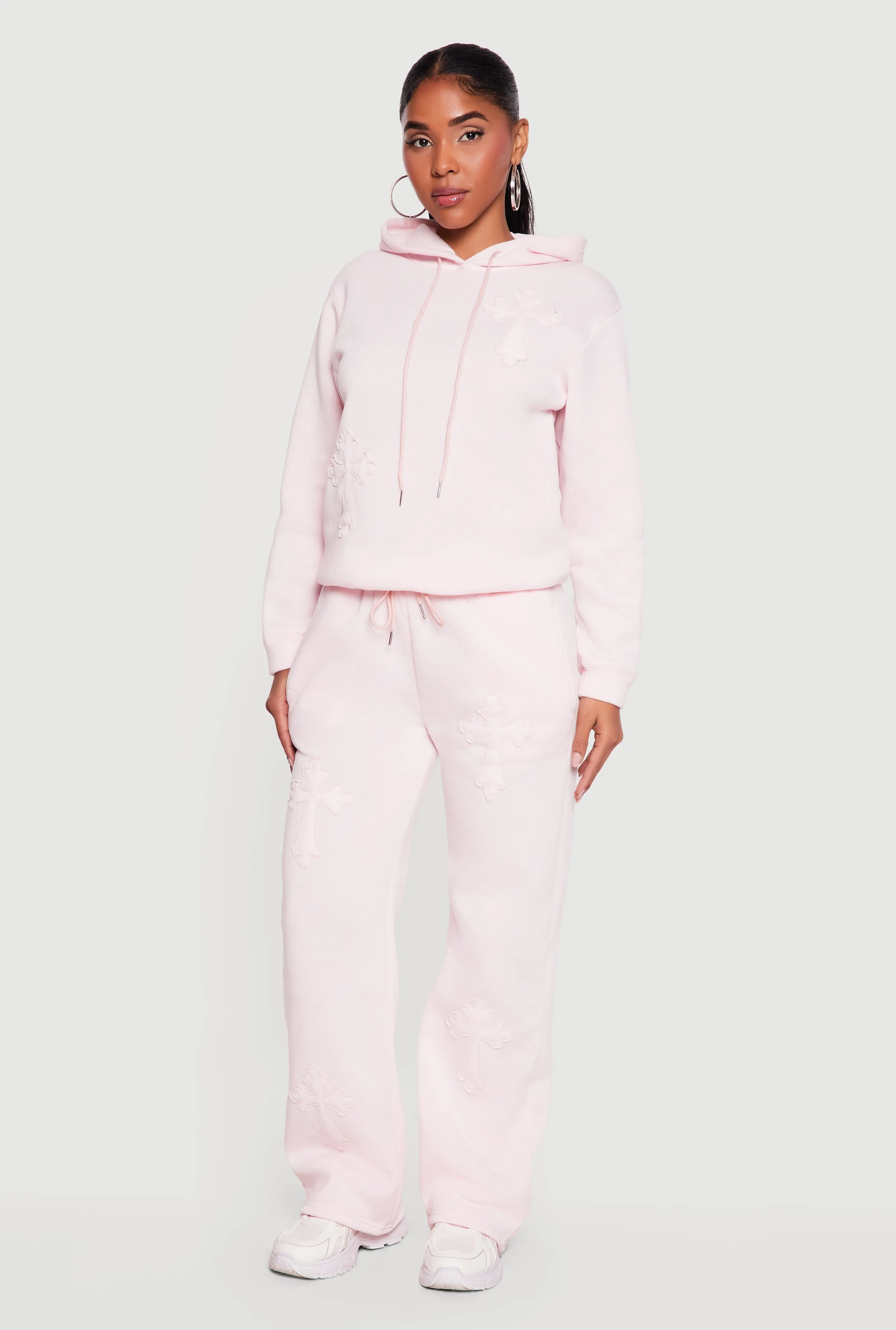 Cross Applique Drawstring Waist Sweatpants sold by Rainbow product image thumbnail 3