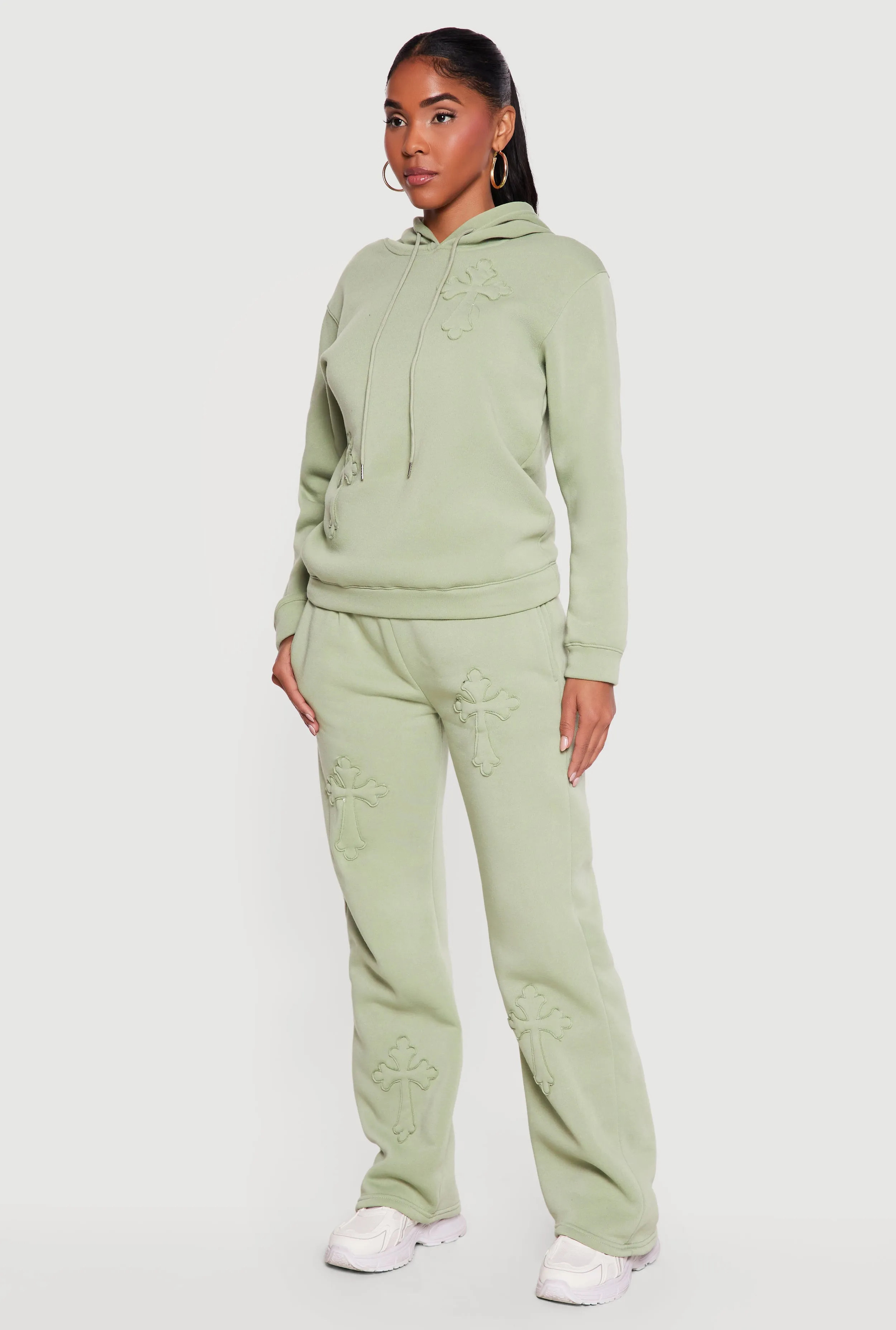 Cross Applique Drawstring Waist Sweatpants sold by Rainbow product image thumbnail 2