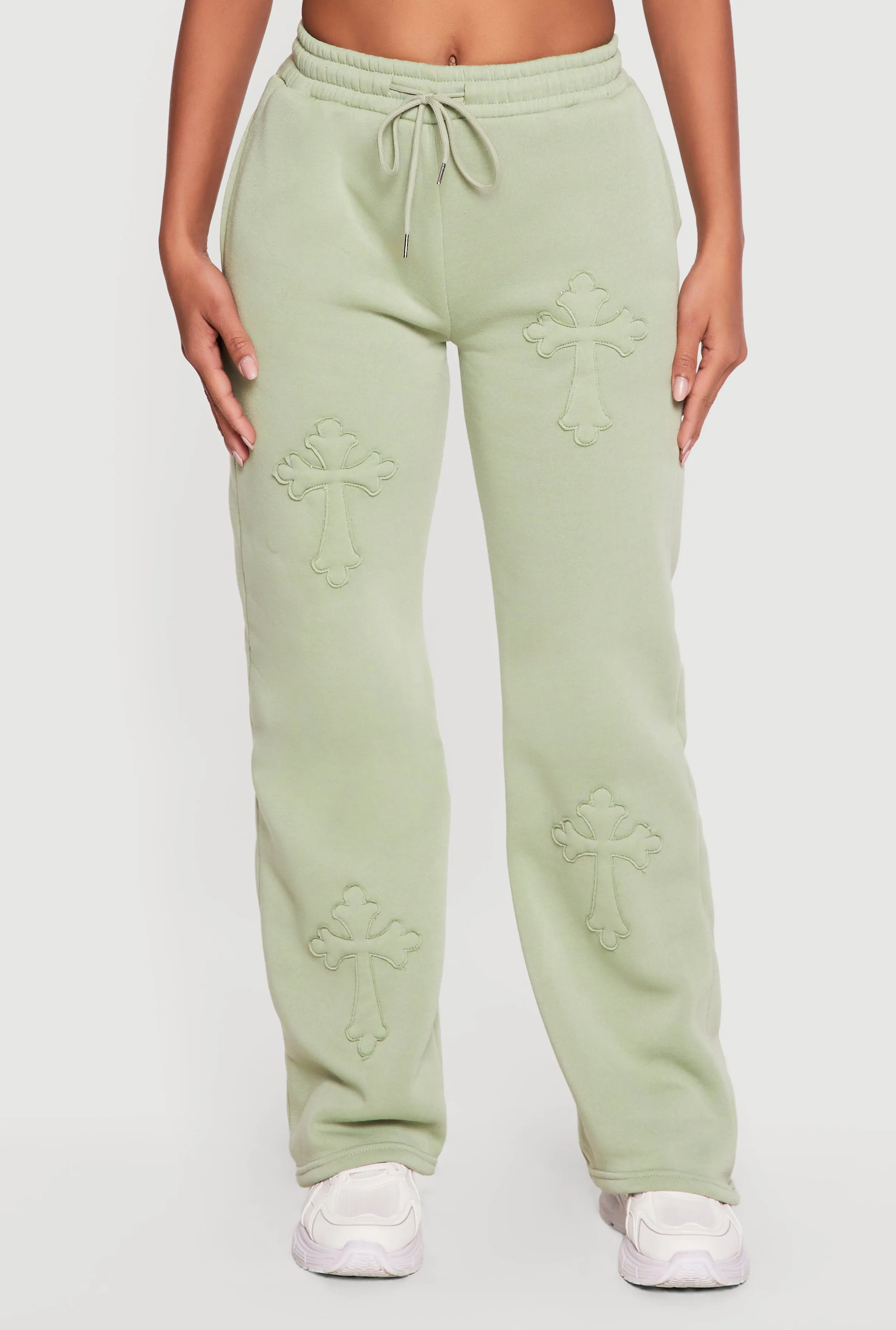 Cross Applique Drawstring Waist Sweatpants sold by Rainbow product image thumbnail 3