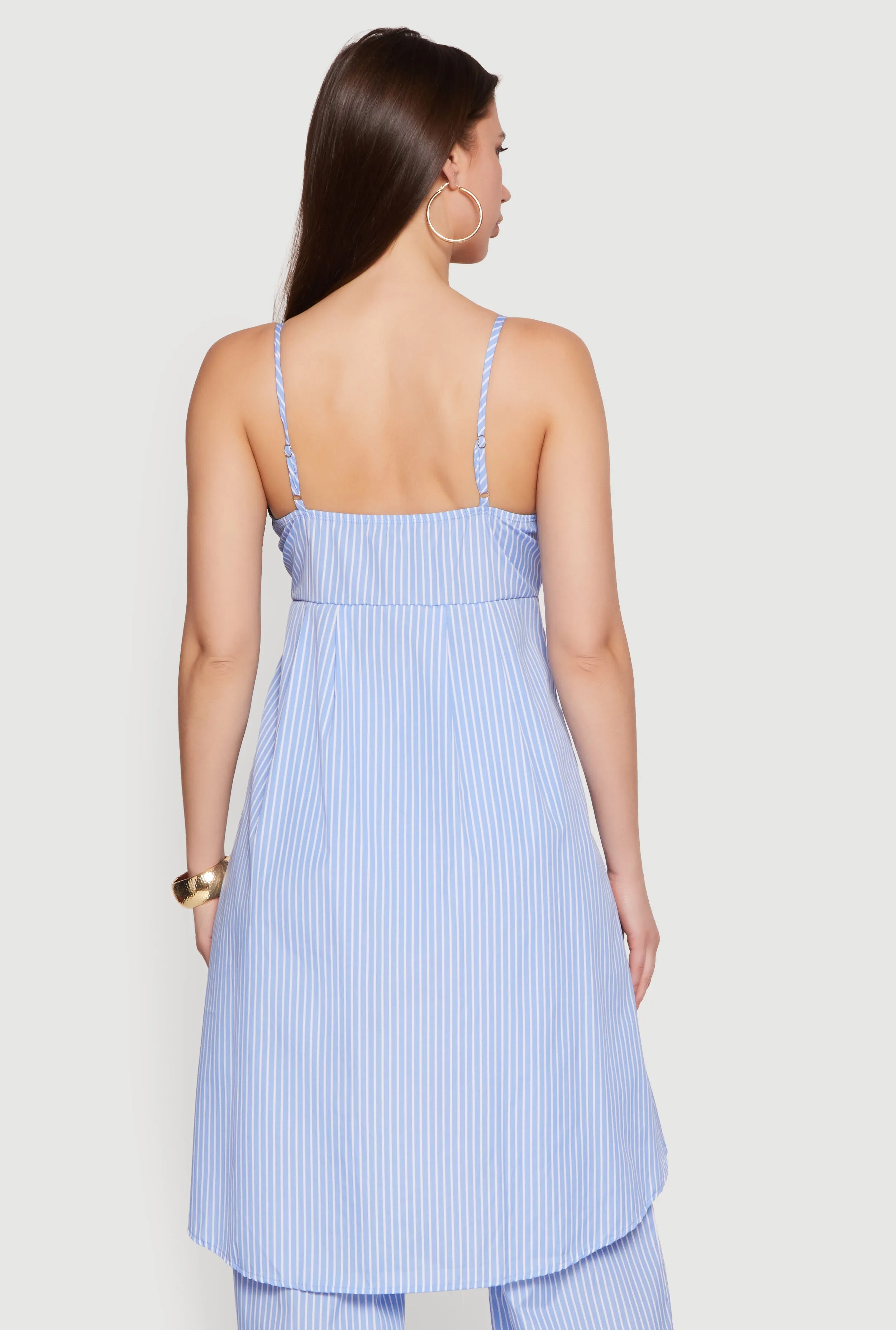 Striped Poplin One Button Flyaway Maxi Cami Top sold by Rainbow product image thumbnail 5