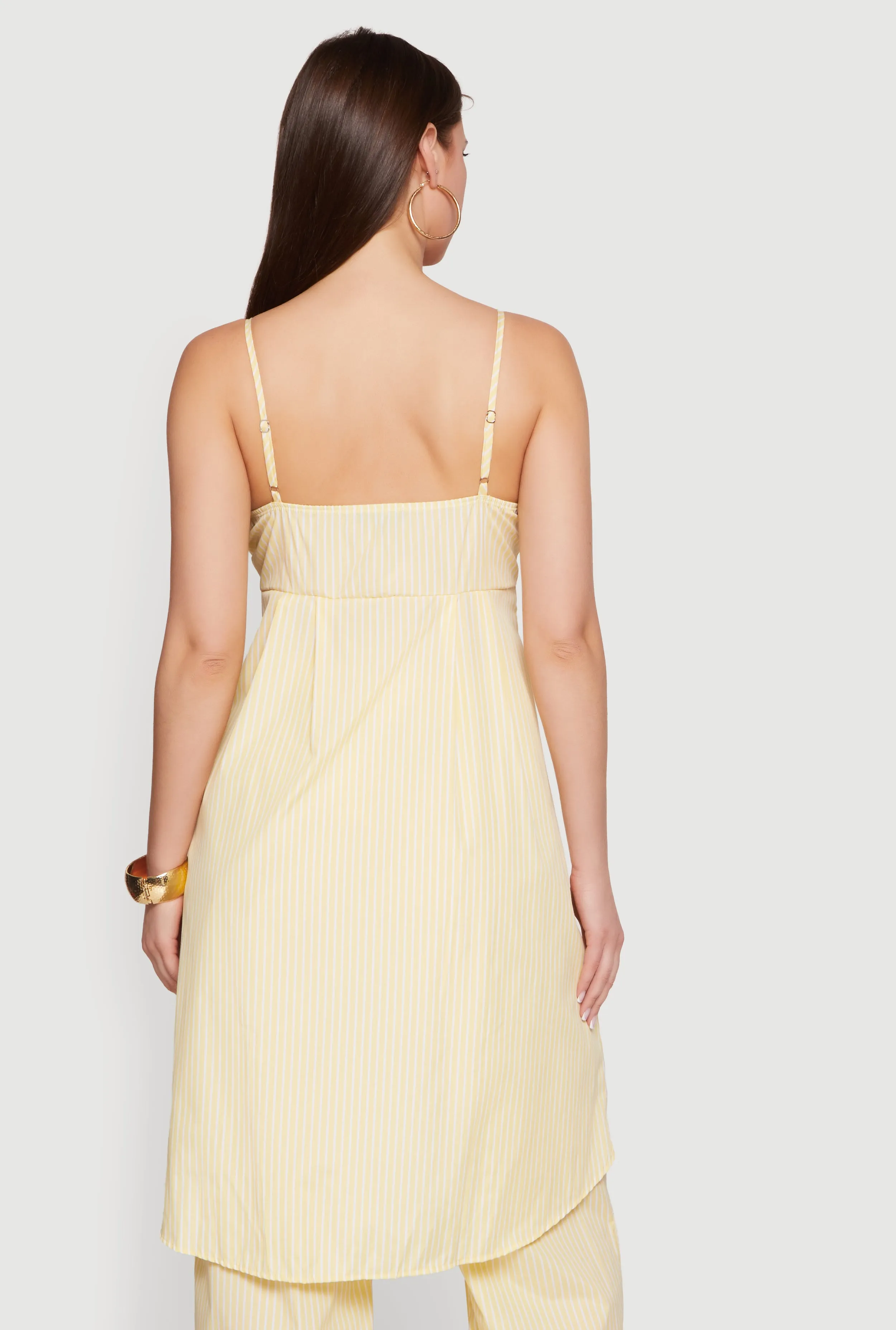 Striped Poplin One Button Flyaway Maxi Cami Top sold by Rainbow product image thumbnail 5