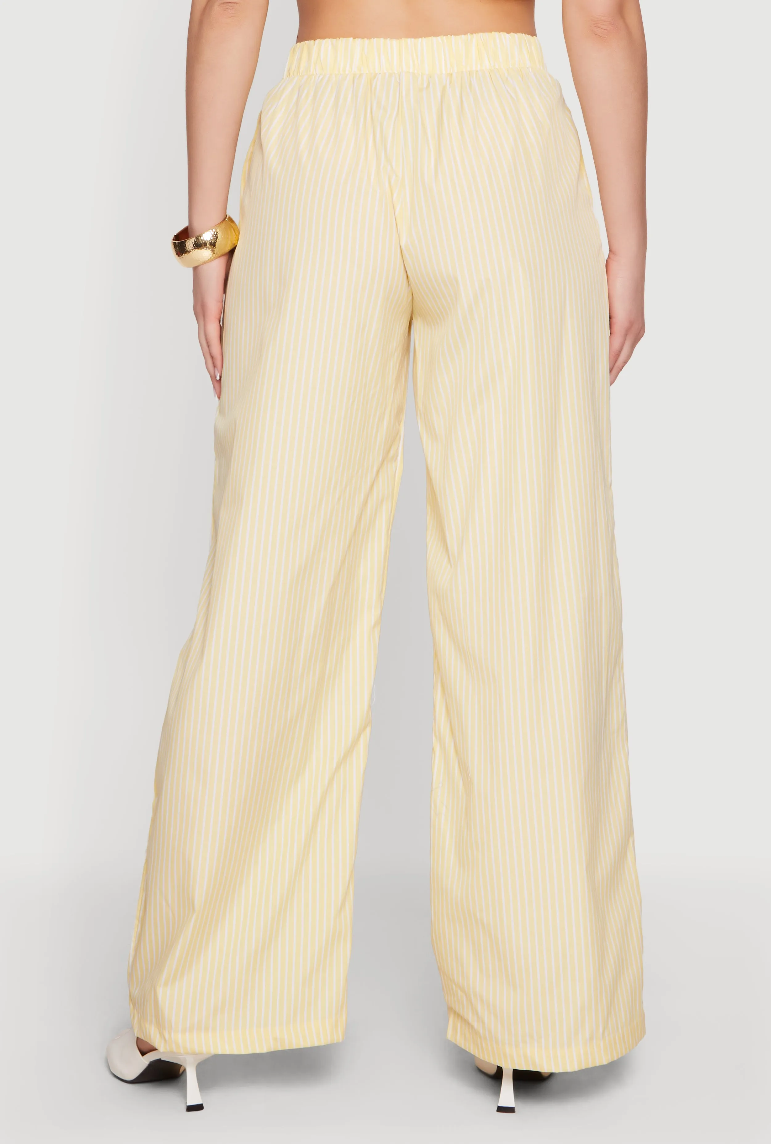 Striped Poplin Pull On Wide Leg Pants sold by Rainbow product image thumbnail 5