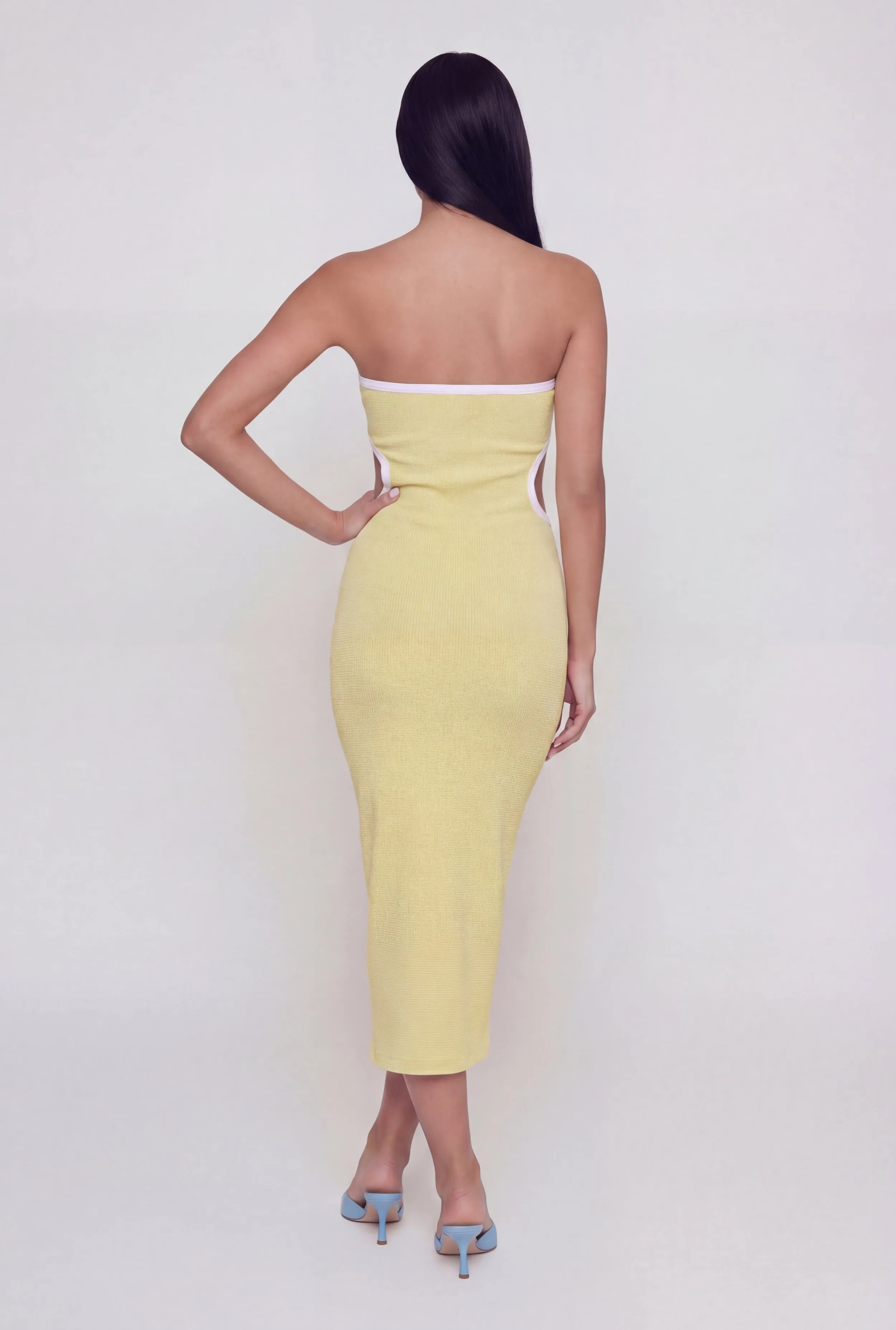 Contrast Trim Cutout Side Tube Midi Dress sold by Rainbow product image thumbnail 3